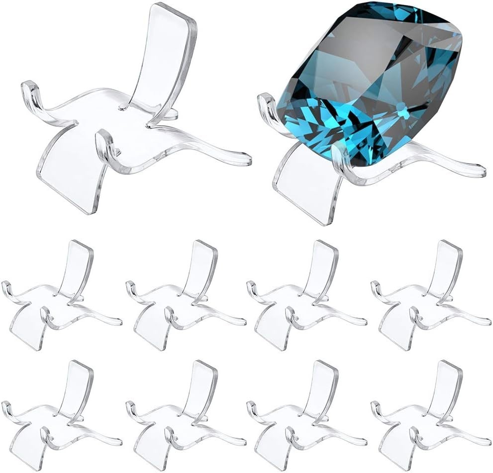 10 Packs Acrylic Triangle Display Holder Clear Plastic Display Easel Stands