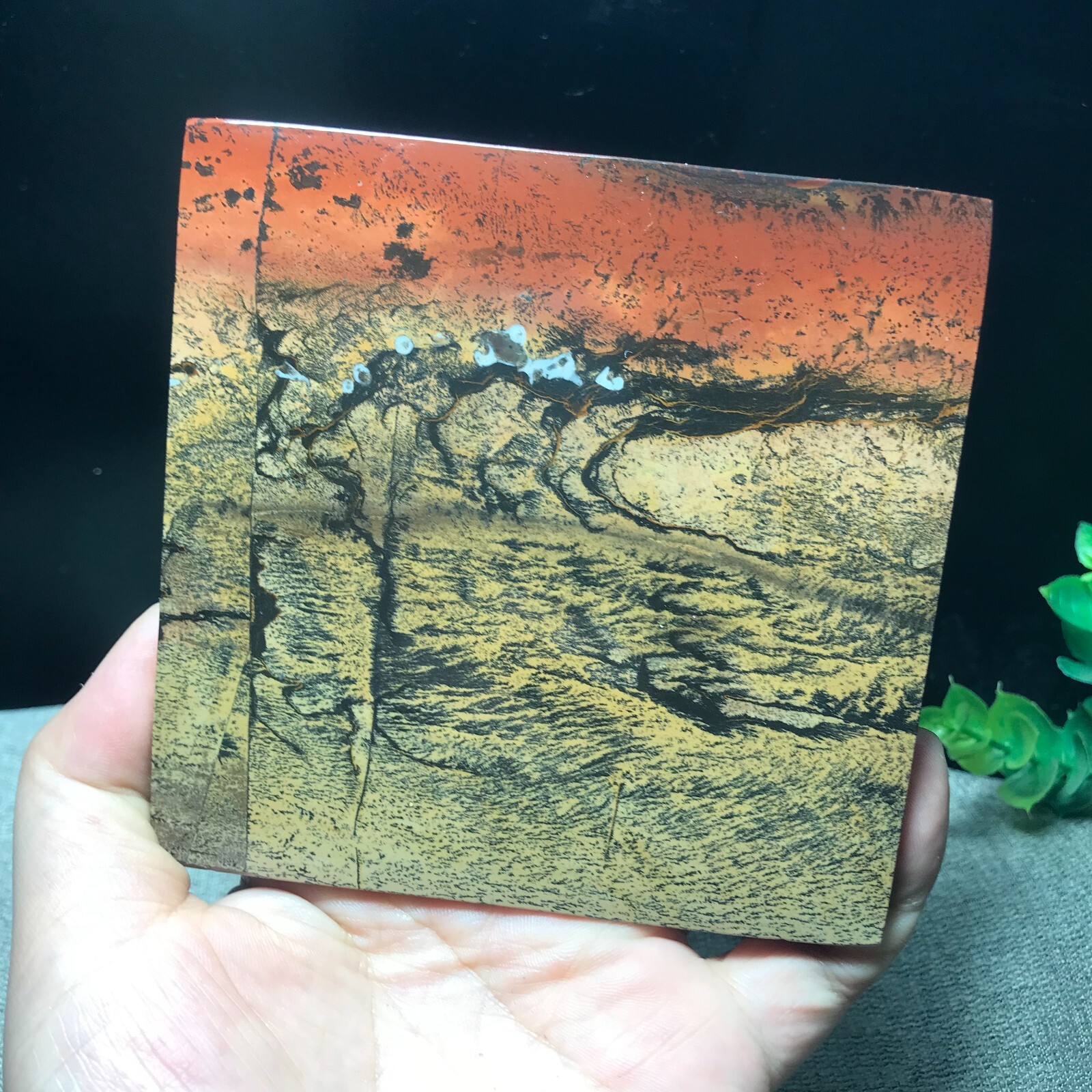 220g Natural Chinese painting stone crystal ornaments for home decoration 15