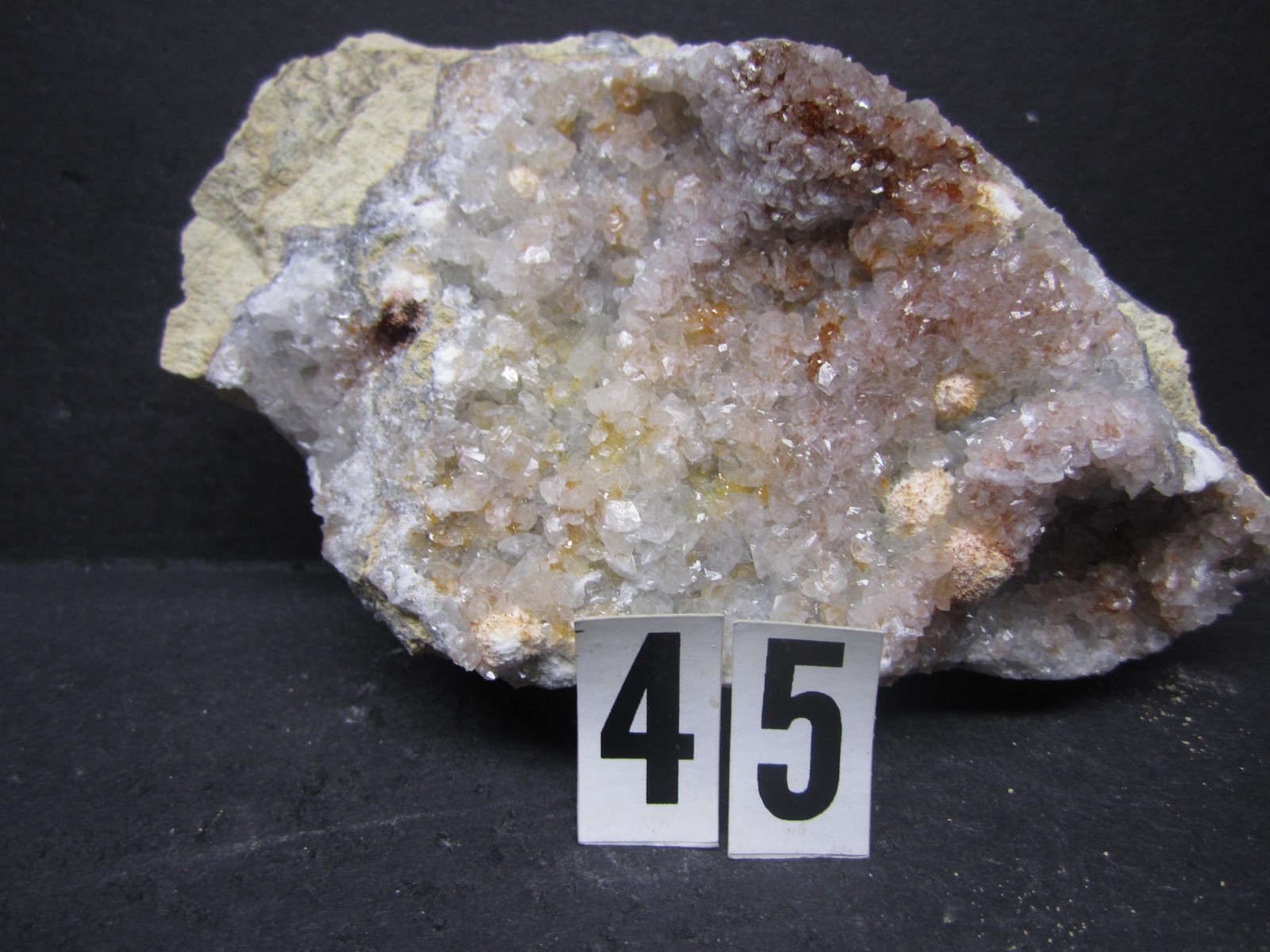 Strontianite and Calcite Crystal Cluster, Meckley’s Quarry, PA #45