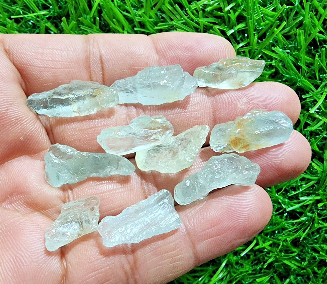 11 Pcs Raw Aquamarine Gemstone Rough Lot 13-22 mm Aquamarine Rough Stone Bulk