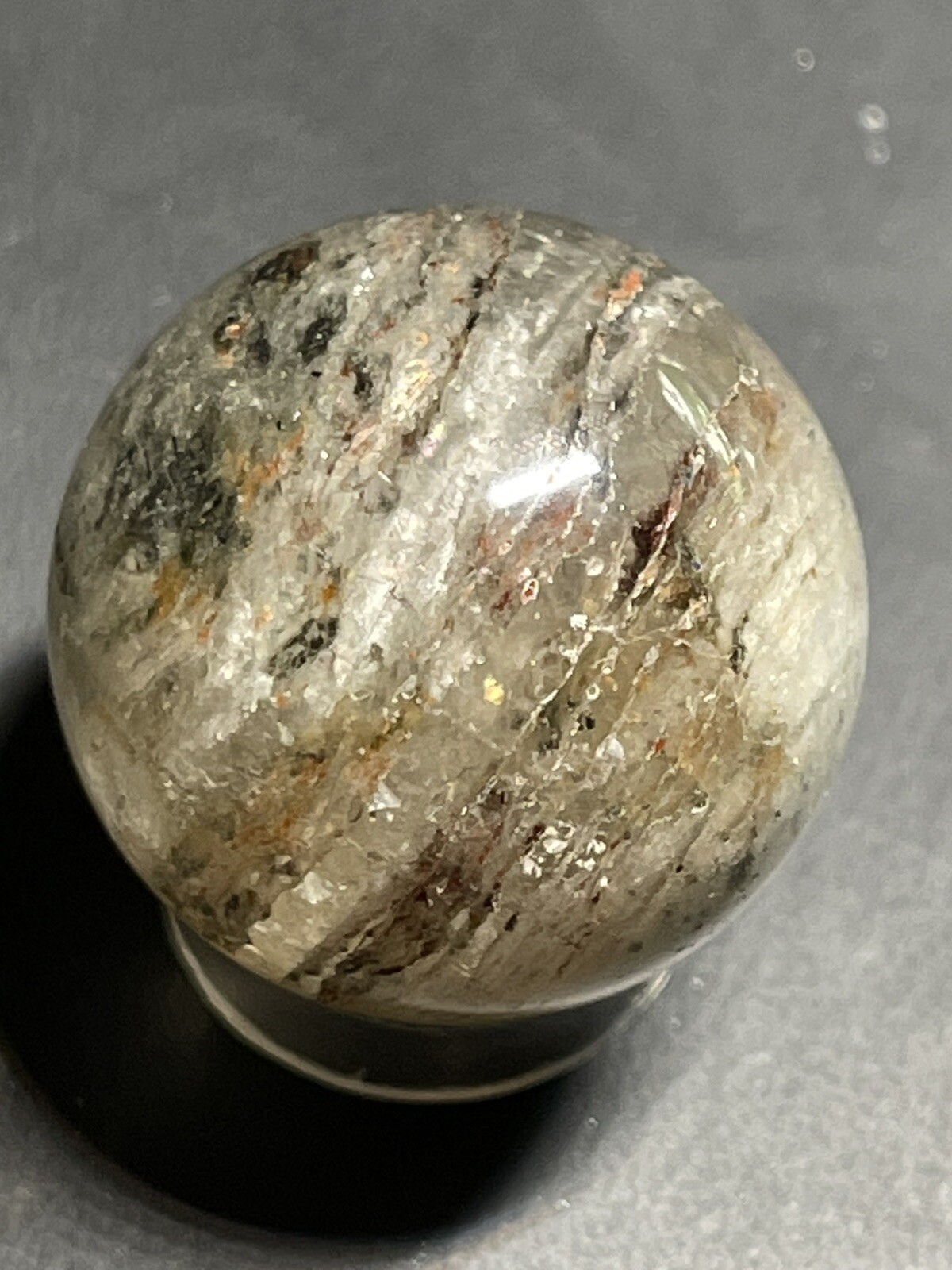 Amphibole Scenic Thousand Multi Layer Quartz Sphere Ball Orb Marble 22.5mm, 14g