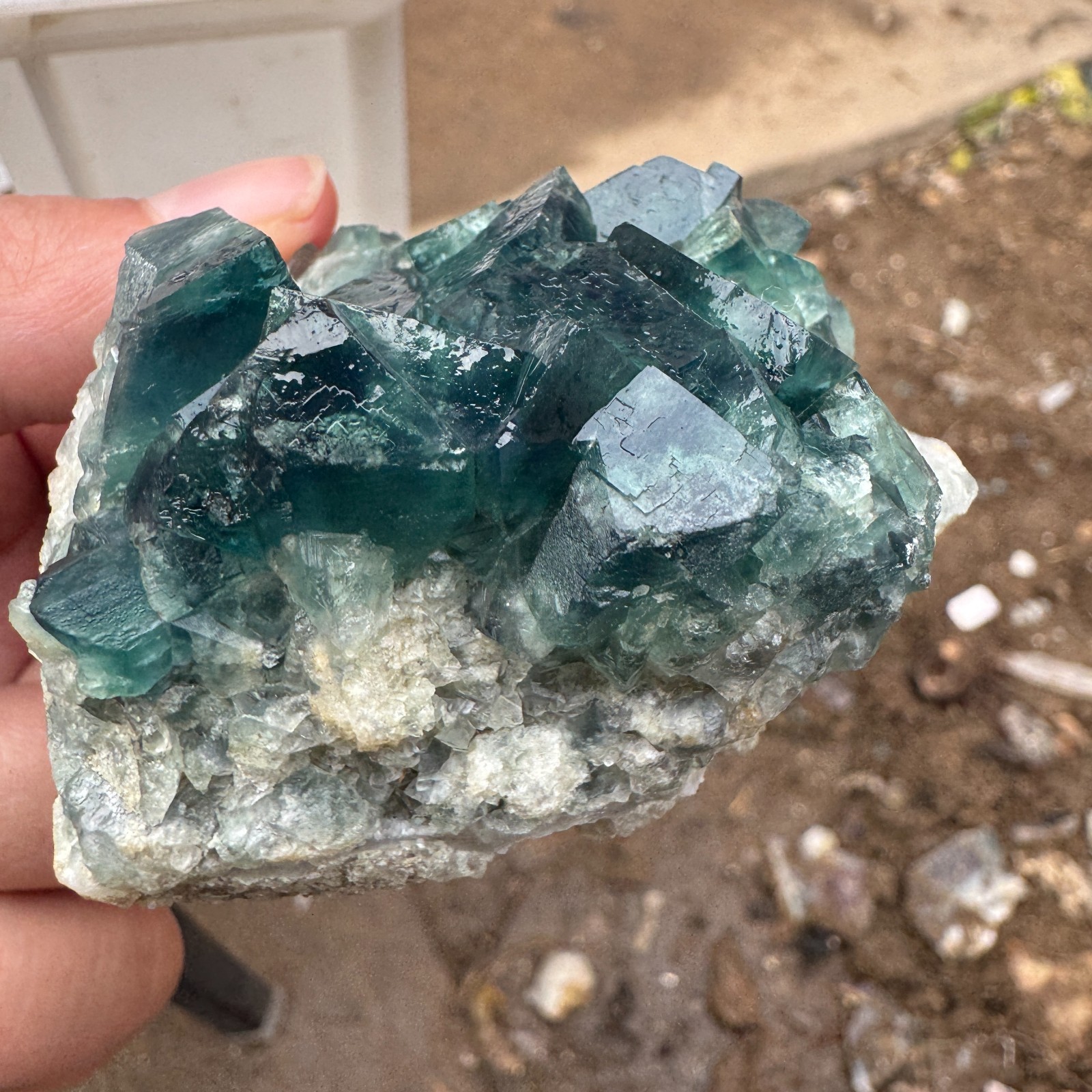 140G Natural cubic green fluorite crystal cluster rough mineral specimen Healing
