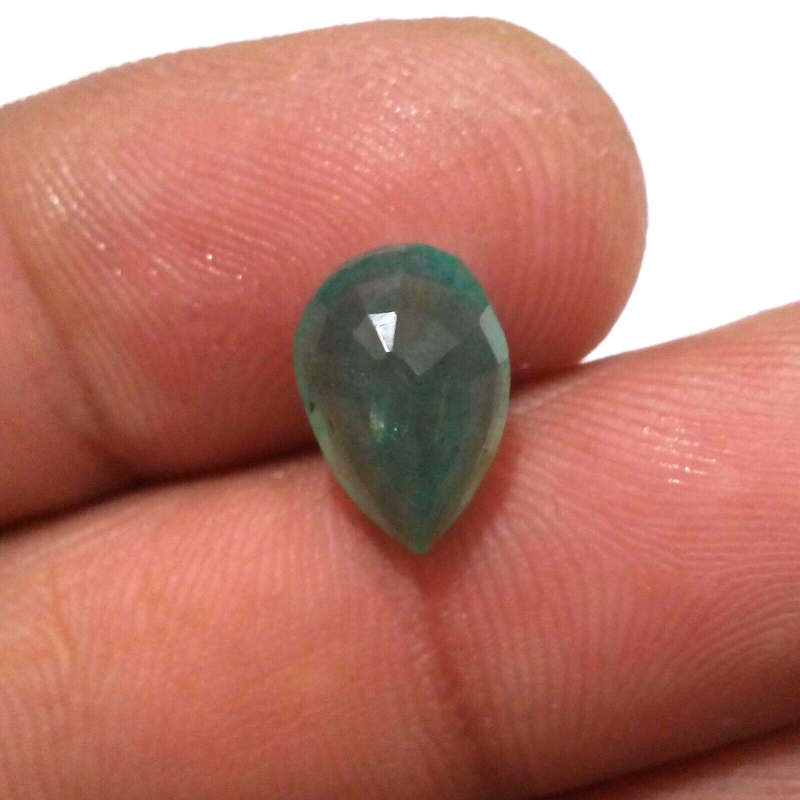 Exquisitely Zambian Emerald Faceted Pear 3.65 Crt Green Ravishing Loose Gemstone