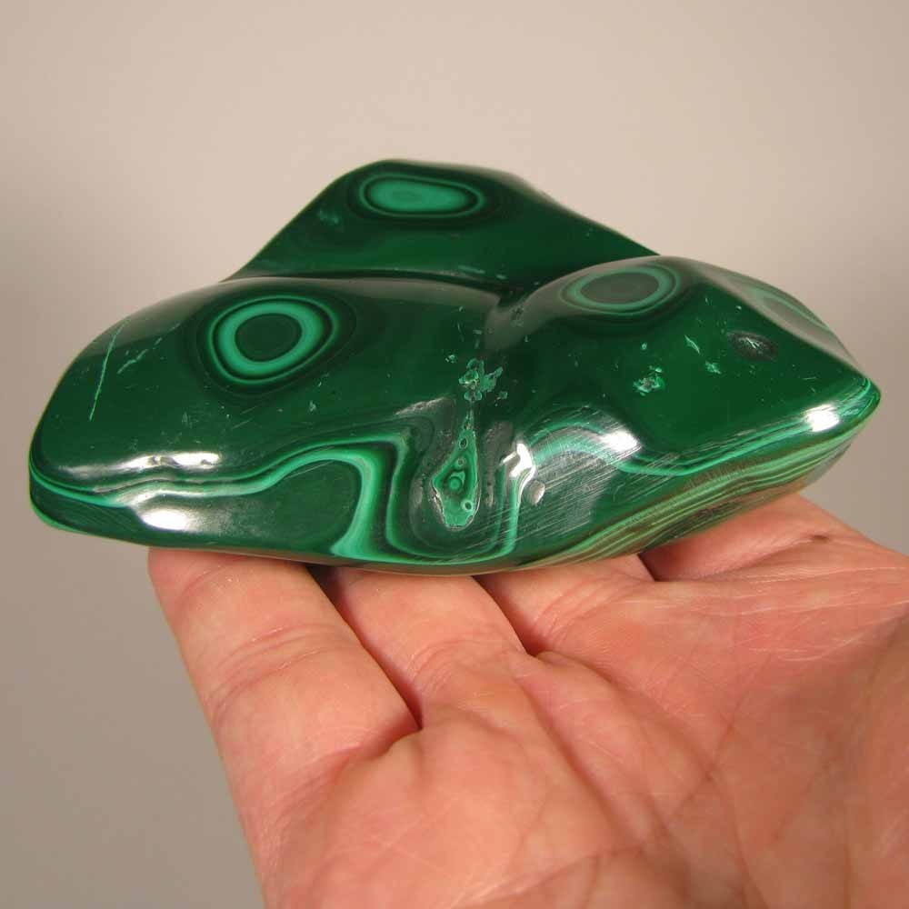 4.1″ Polished Botryoidal MALACHITE Gemstone – Congo, Africa – 1 lb.