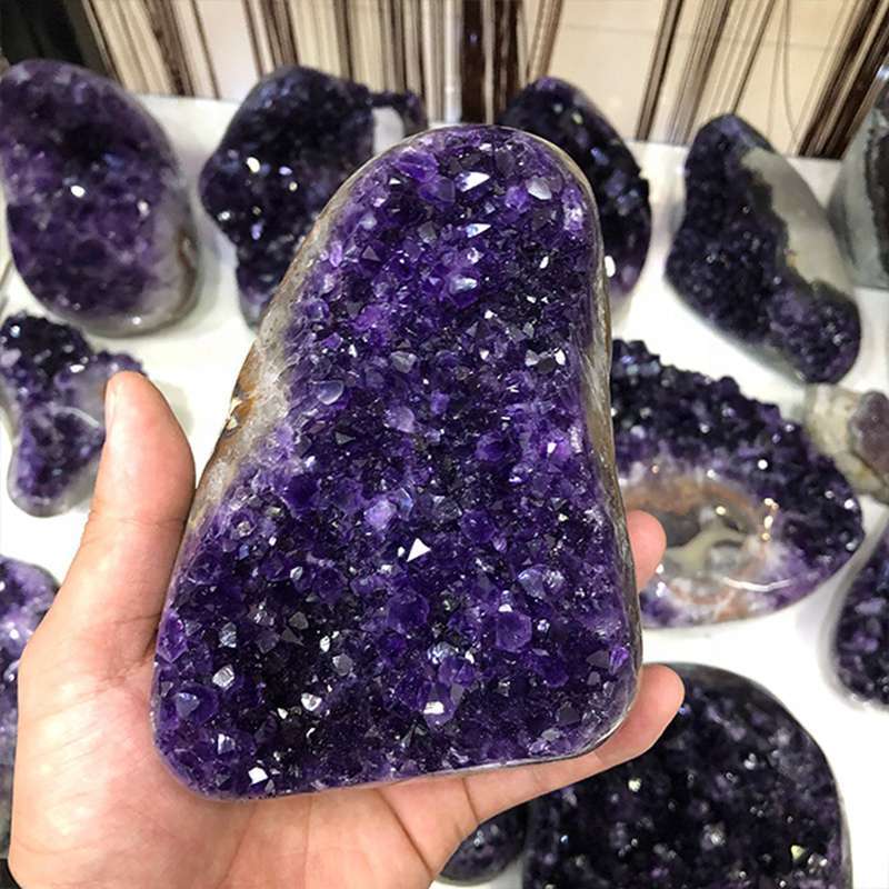 Natural Amethyst Quartz Crystal Cluster Healing Stone Geode Specimen Collections