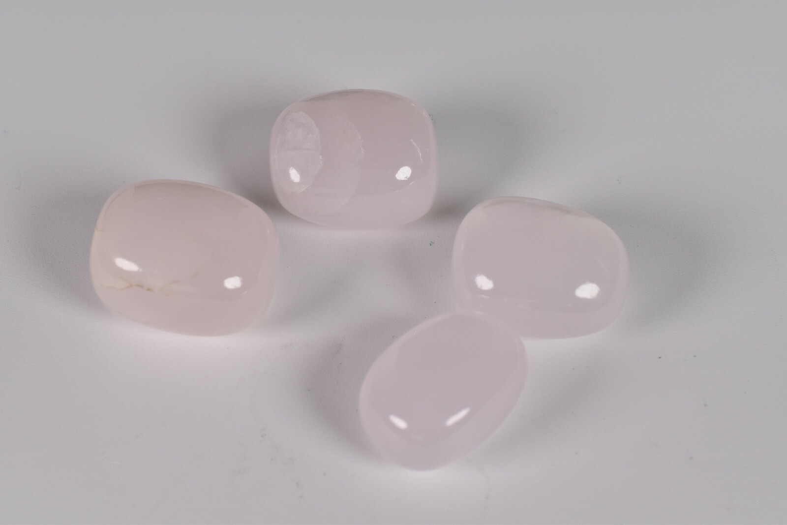 Pink Mangano Calcite Tumbled Stones Fluorescent UV Reactive 4 pieces # S2