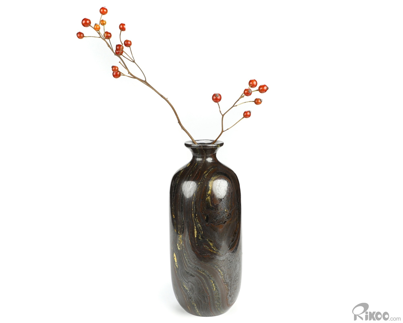 6.7″ Colorful Tiger Iron Eye Hand Carved Crystal Vase Sculpture, Crystal Healing