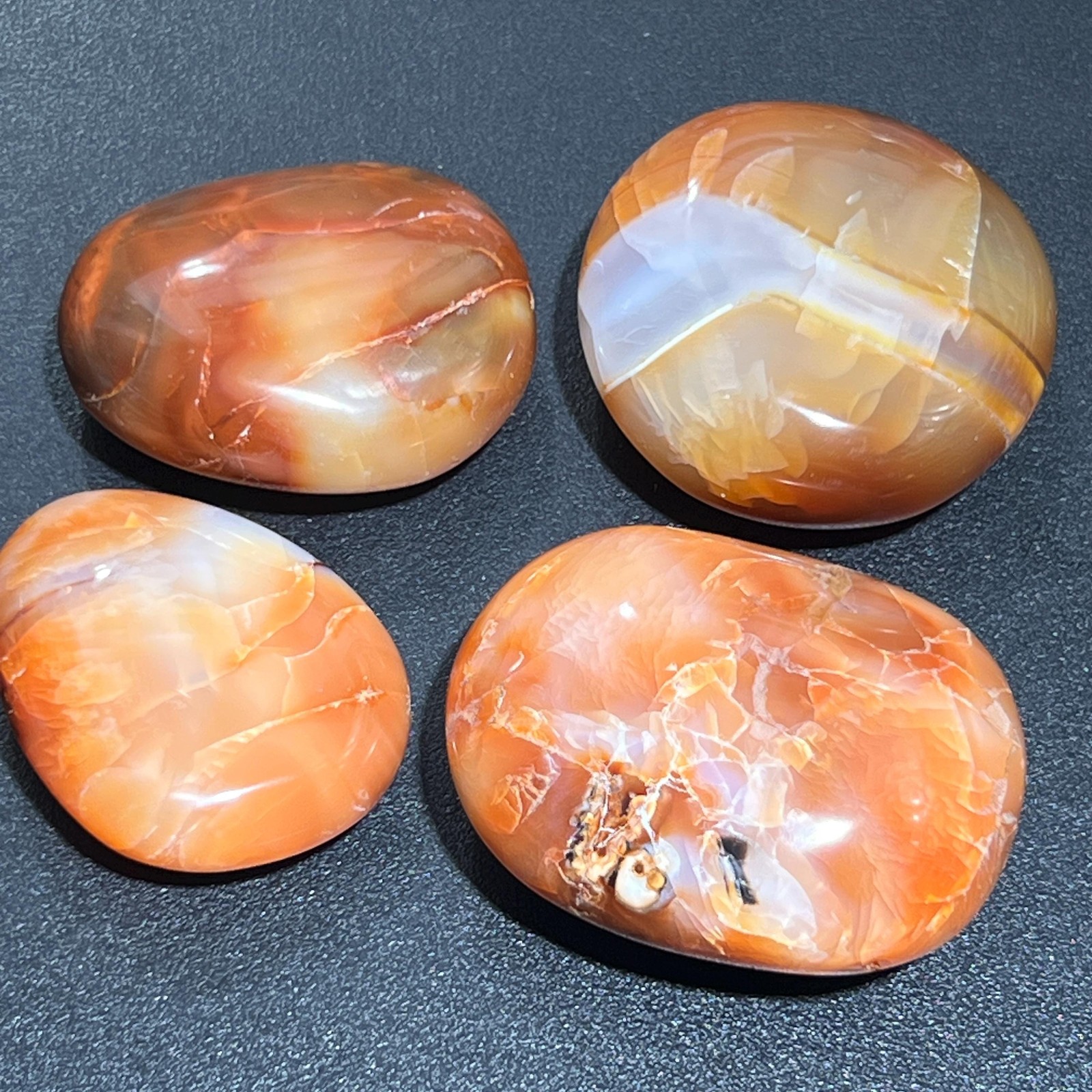 Large Red Carnelian Tumbled Palm Stone From Madagascar Natural Mineral
