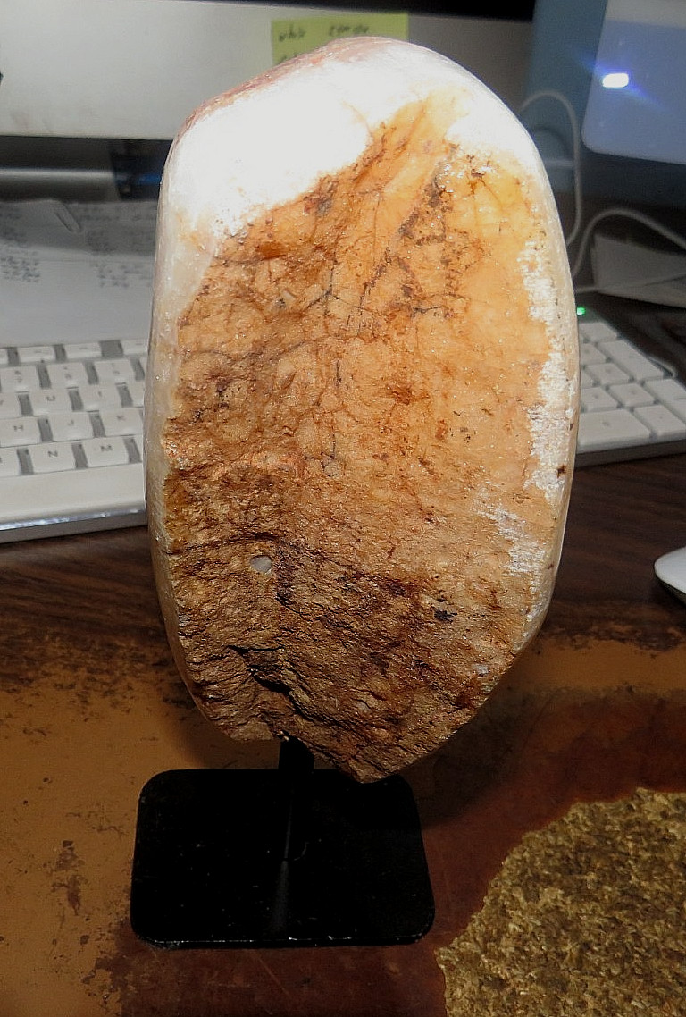 LARGE CITRINE CRYSTAL CLUSTER GEODE F/ BRAZIL CATHEDRAL STEEL STAND POLISHED