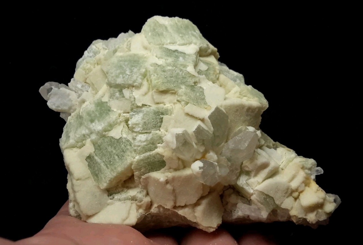 3.75″ PREHNITE with QUARTZ from Imilchil, Morocco