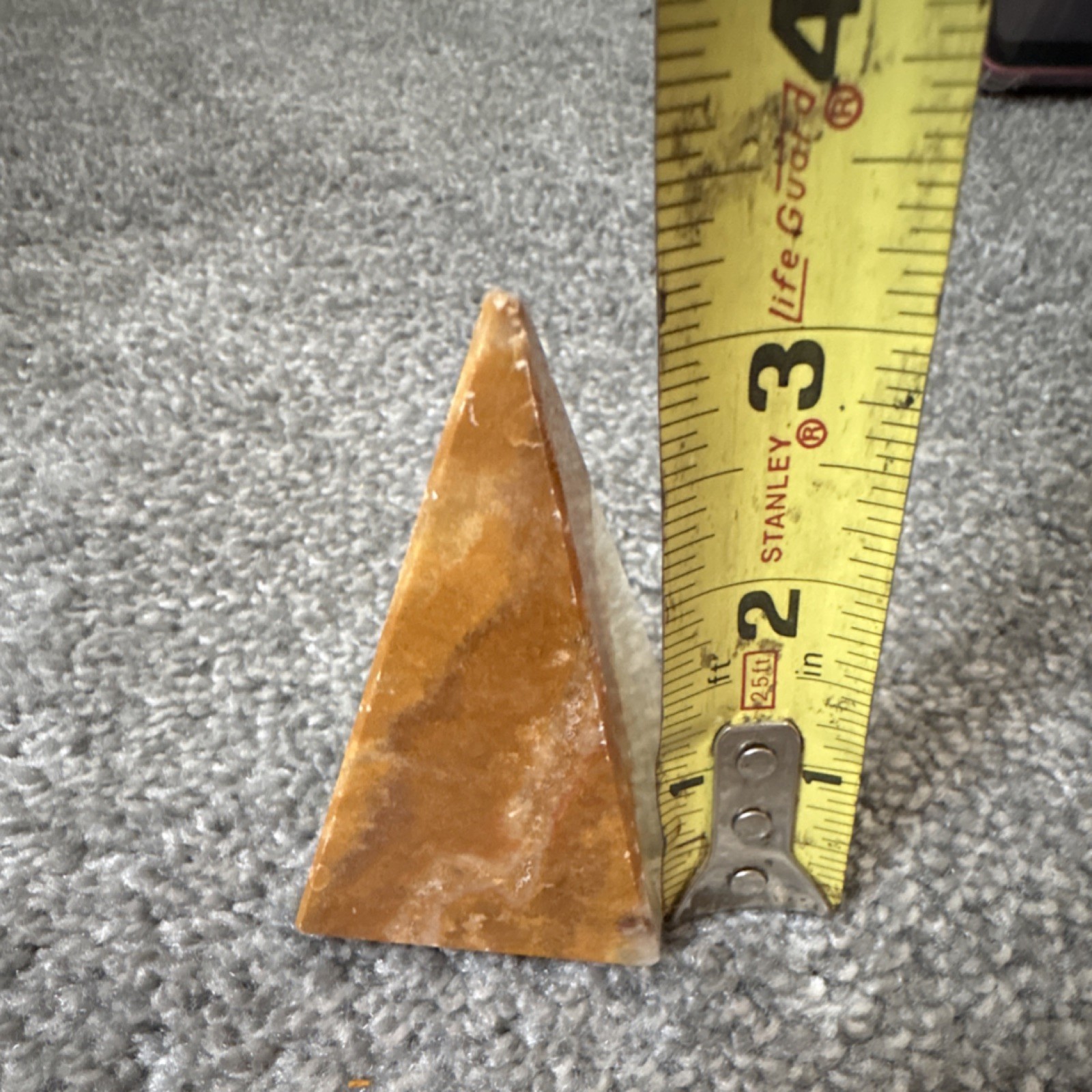 Brown and White Onyx Pyramid Crystal Display Specimen 3 Inches