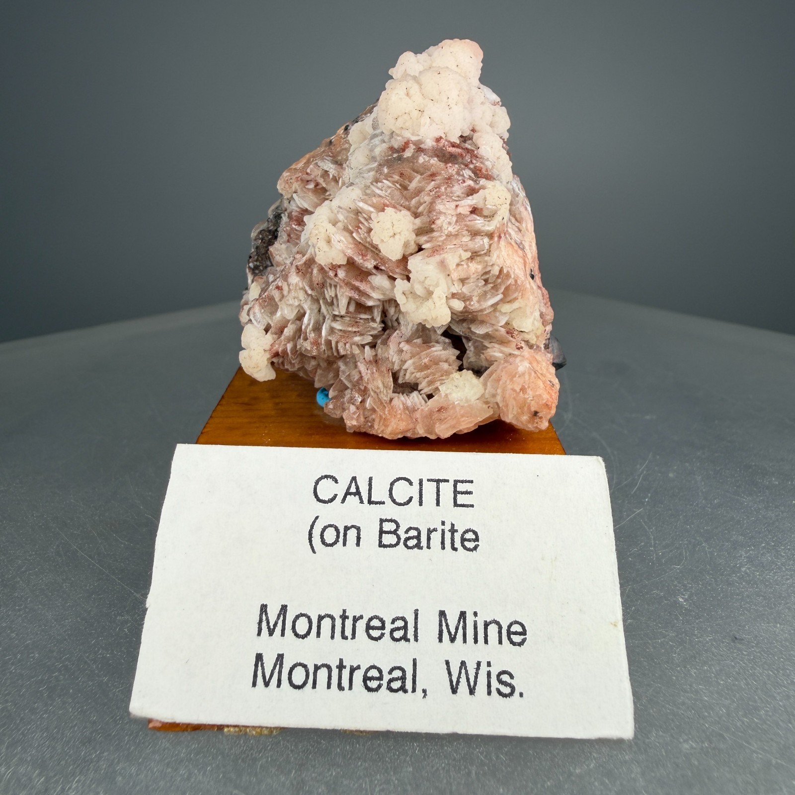 Fine Calcite on Baryte Crystals: Montreal Mine, Iron County, Wisconsin- Classic!