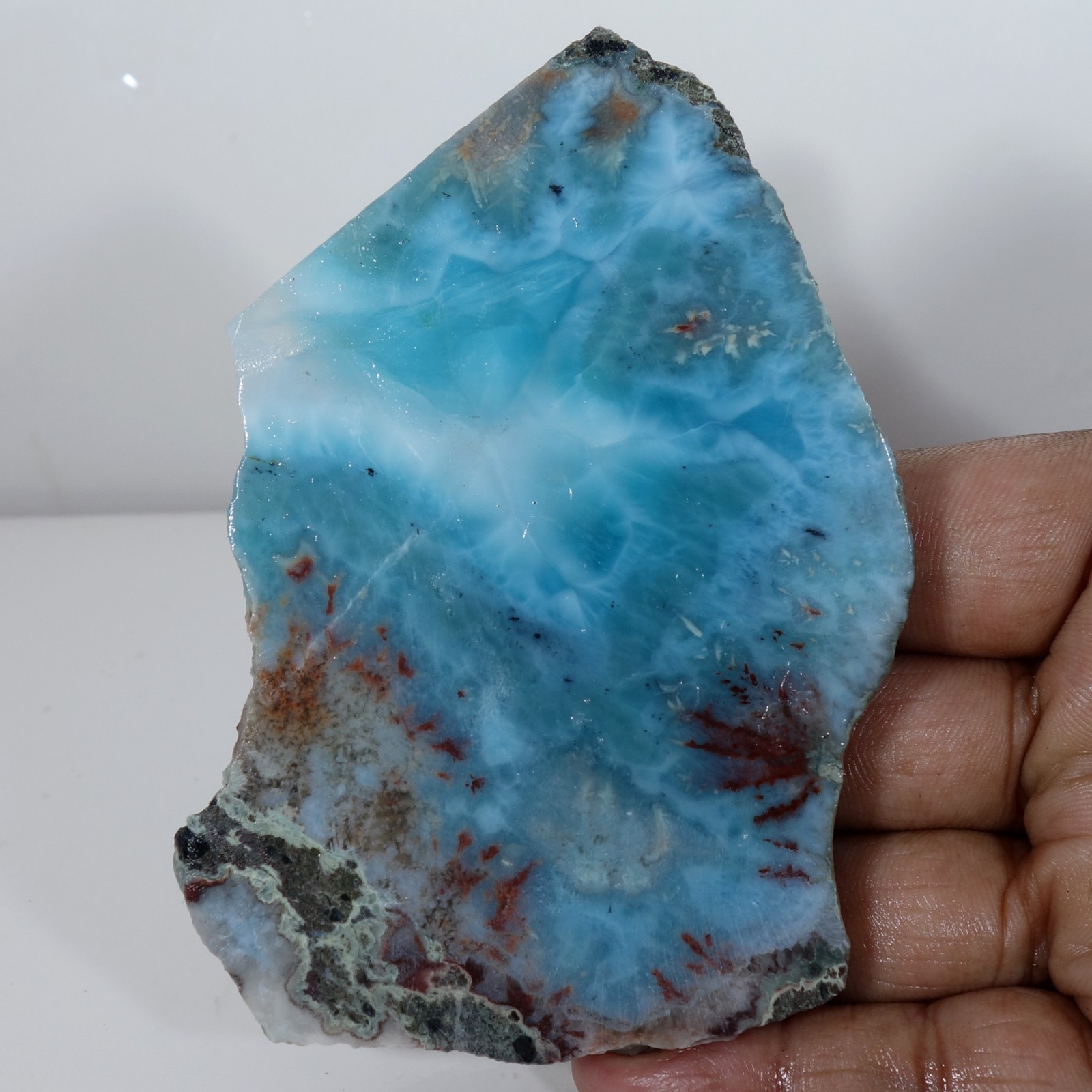 Spiritual Healing Larimar Natural Authentic Slab Rough Blue Gem Stone 428.90 Cts