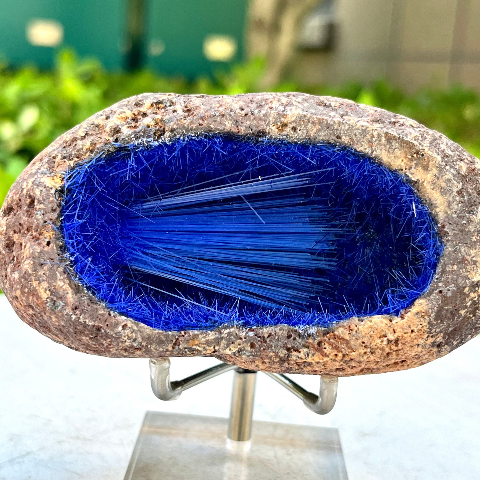 445G Blue Natural Goethite Crystal Quartz Energy Ore Healing Mineral Specimen
