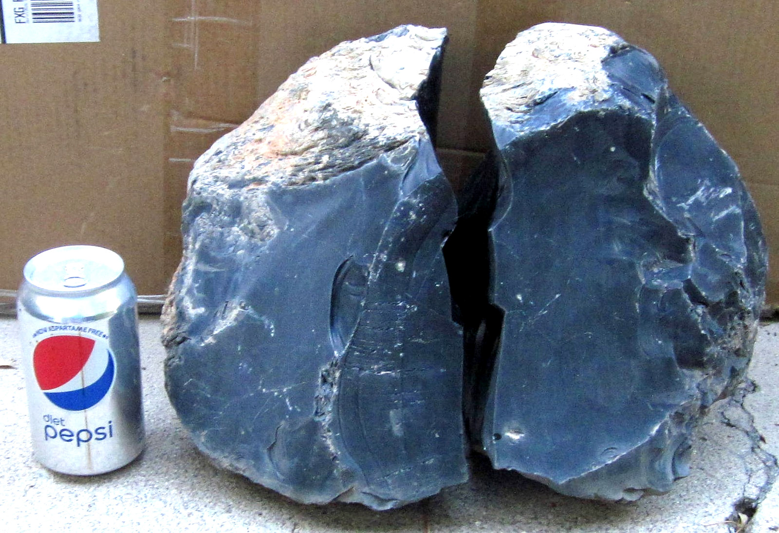 BLACK GLASS OBSIDIAN 42 LBS TOTAL 1 LG ROCK THAT SPLIT IN 2 PC NATURAL RAW ROUGH