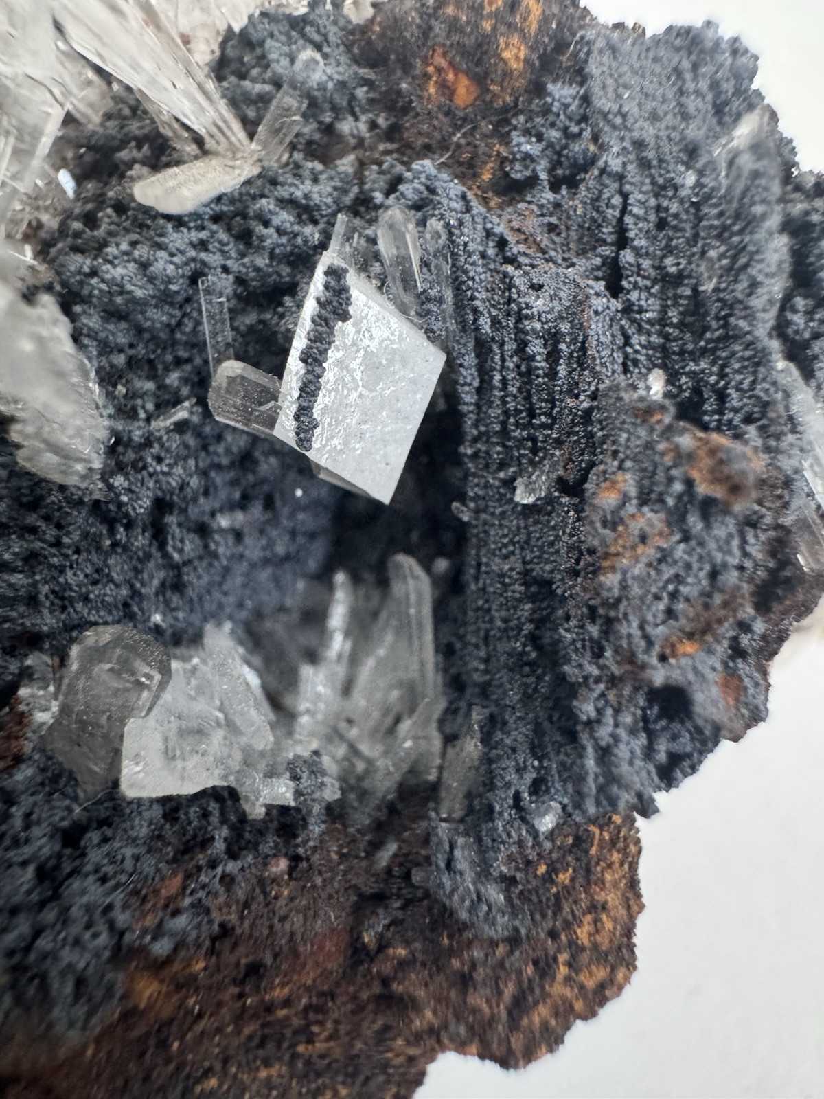 Hemimorphite With Stalactitic Goethite, Santa Eulalia, Mexico, 5.7cm