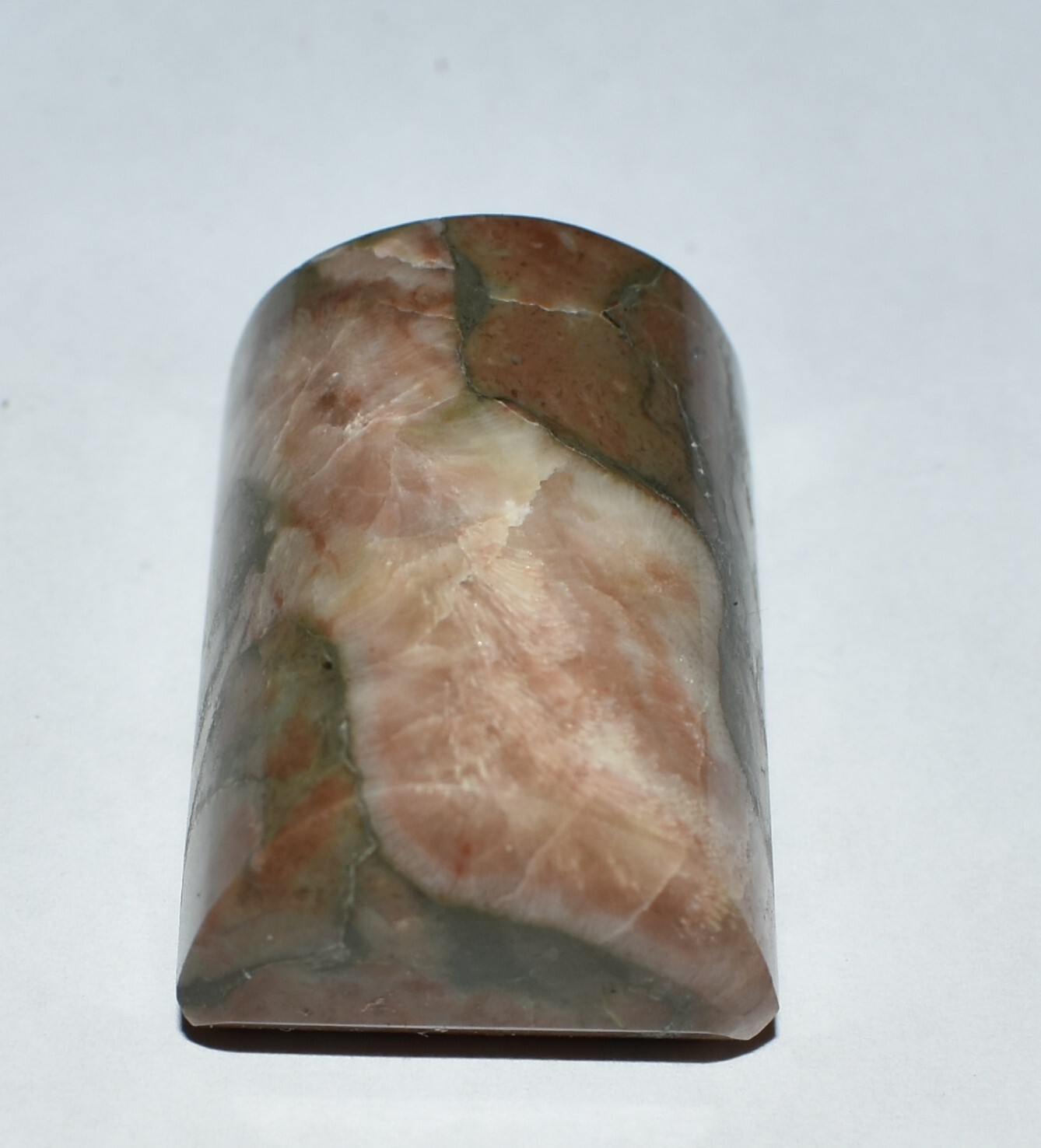 Jade Blue Ridge Specimen North Carolina USA Brown, Olive Green, Pink White Bone