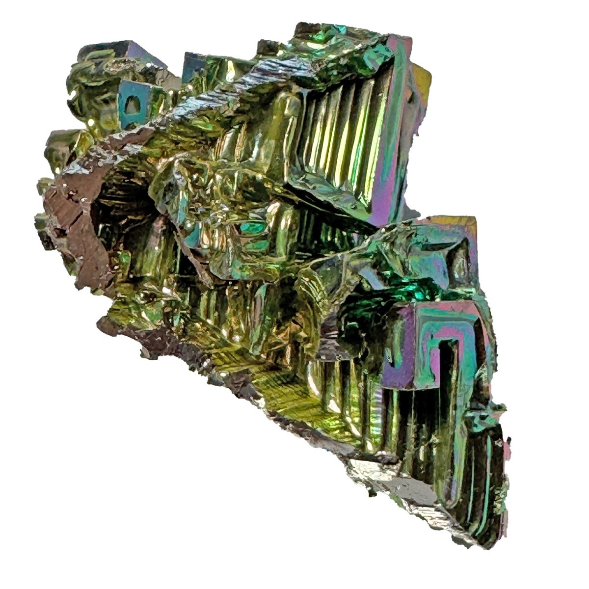 Bismuth Crystal Wire Wrap Bi STEM Education Crystal Grid Rainbow Y986