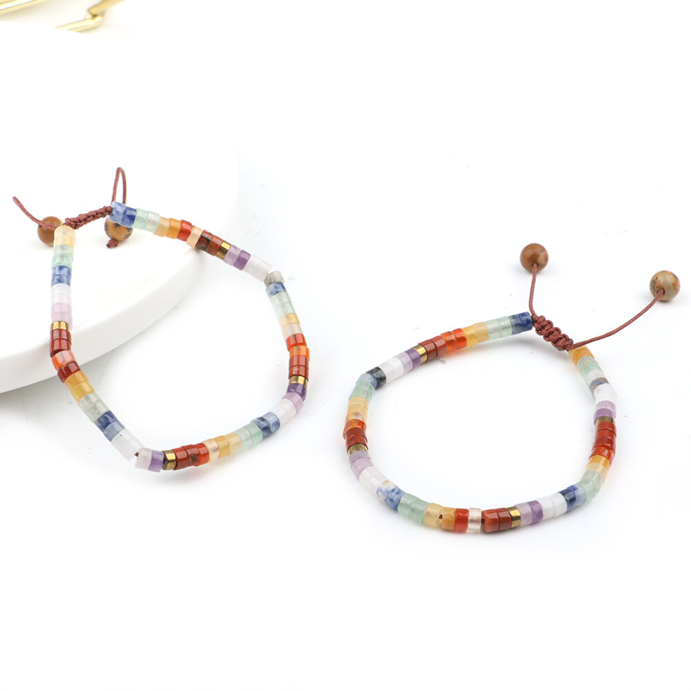 Natural Beaded Crystal Stone Bracelet Handmade Gemstone Dainty Jewelry Healing