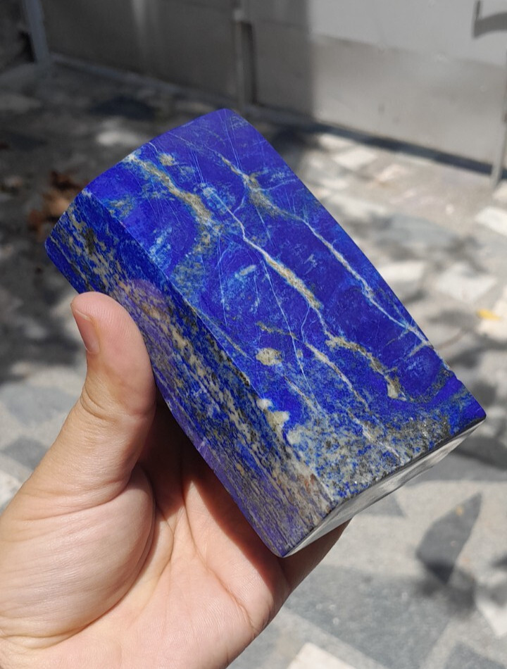 650Grams Lapis Lazuli Freeform Rough Tumbled Polished With Iron Pyrite Inclusion