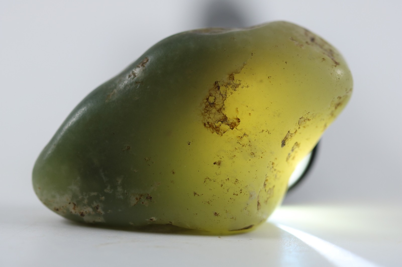 Beautiful Natural Jade Vitim River-tumbled Siberia Russia 63g COA 7039