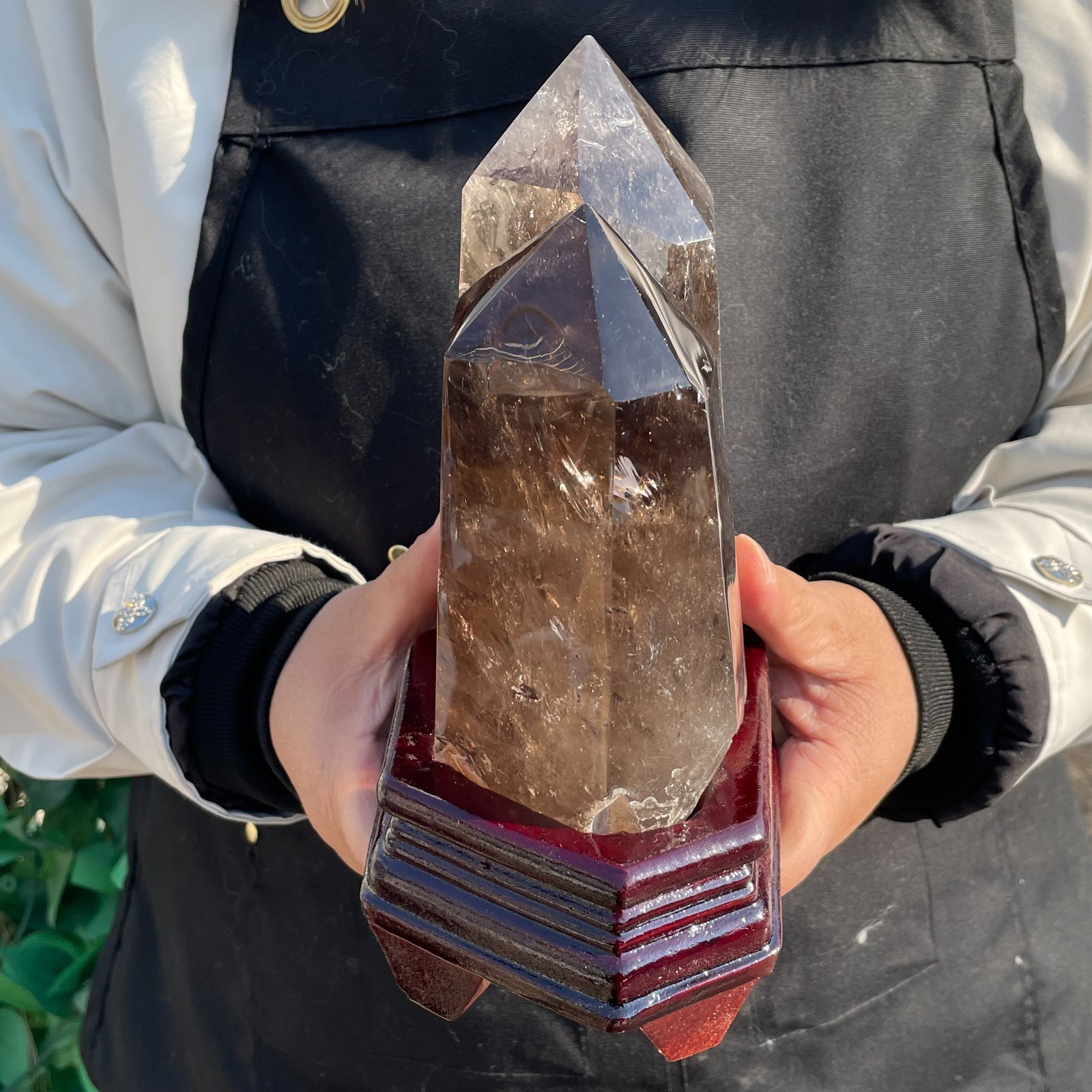 All 4.5LB Natural Smoky Quartz Obelisk Crystal Double Point Healing C2630