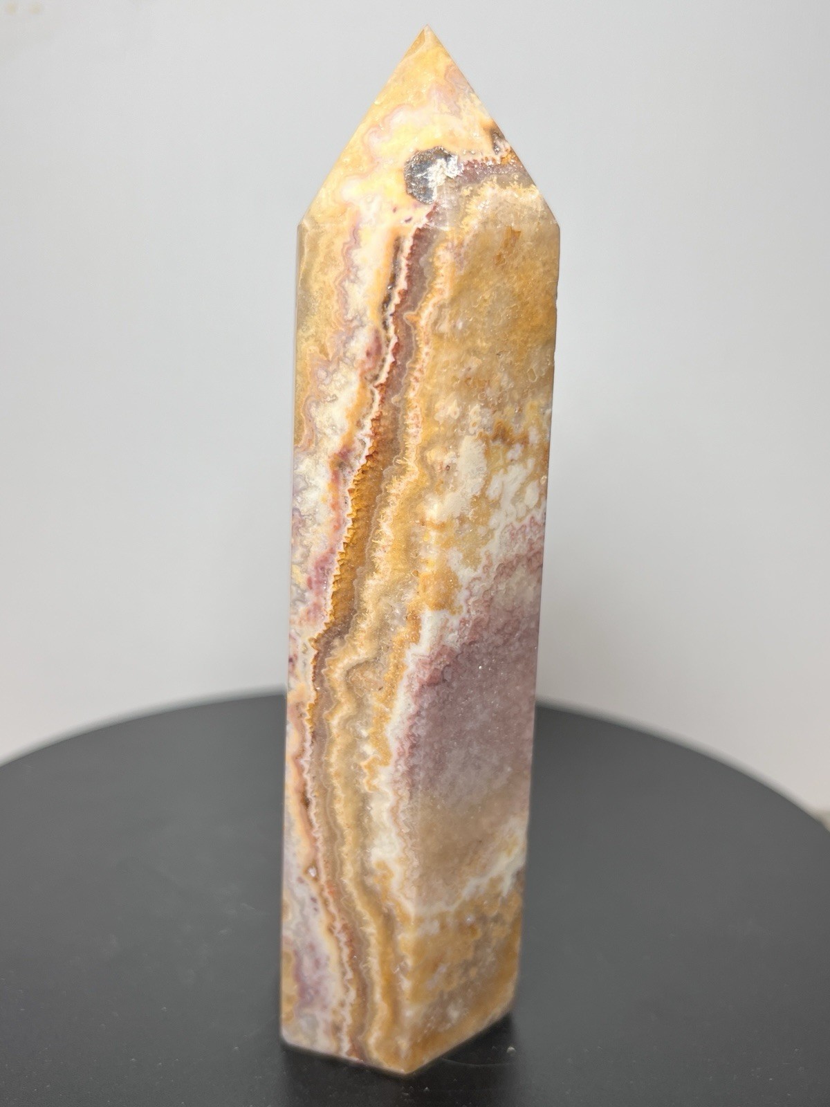 Crazy Lace Agate 2 Piece Set – Tower & Sphere w/holder 65mm