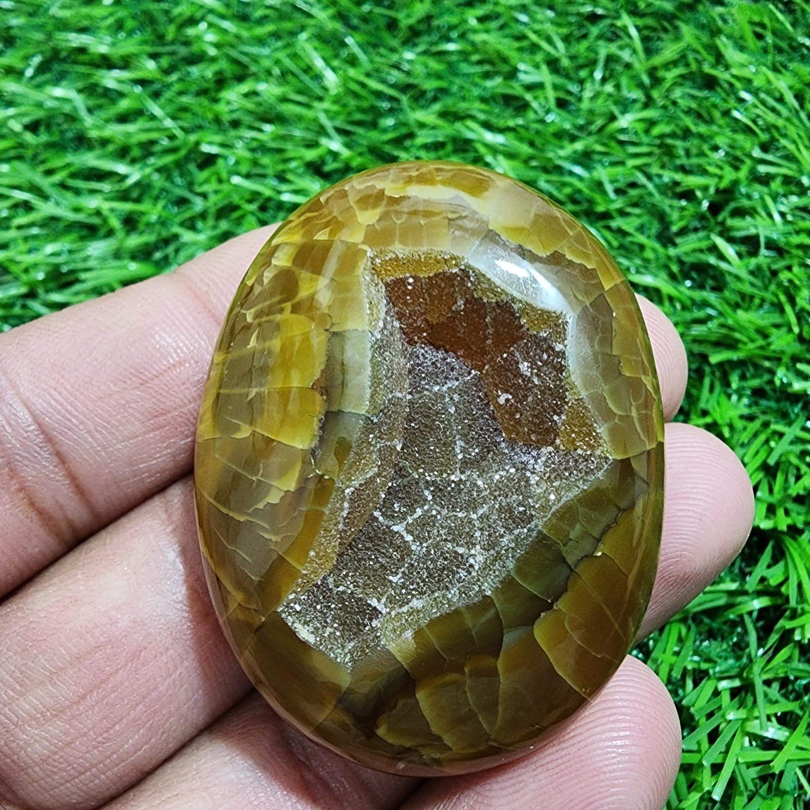 Fantastic Rare 222 Crt For Jewelry Window Druzy Agate Oval Shape Loose Gemstone