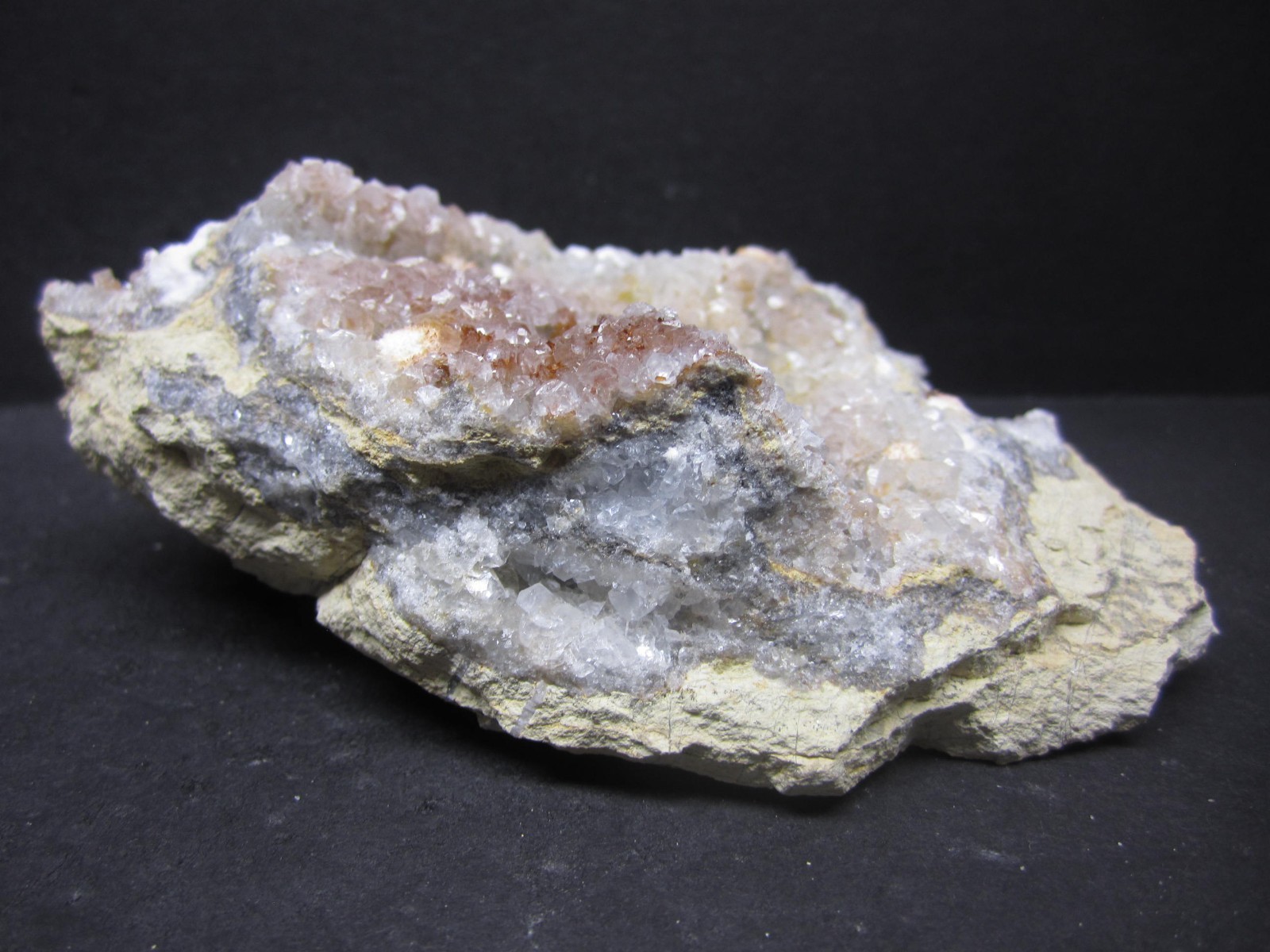 Strontianite and Calcite Crystal Cluster, Meckley’s Quarry, PA #45