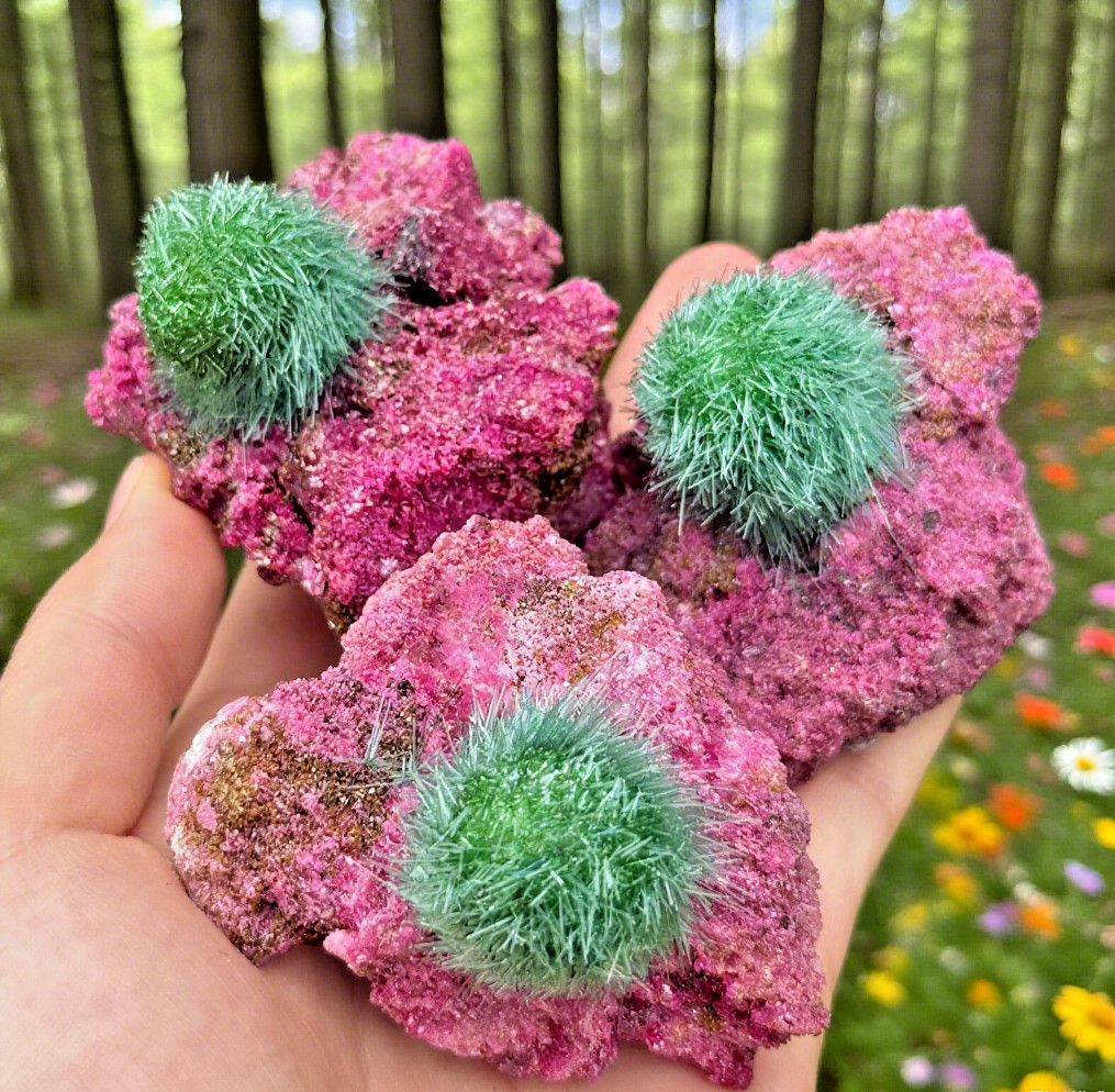 RARE Dandelion Zeolite Cluster Titanium Geode Gemstone Specimens Collection