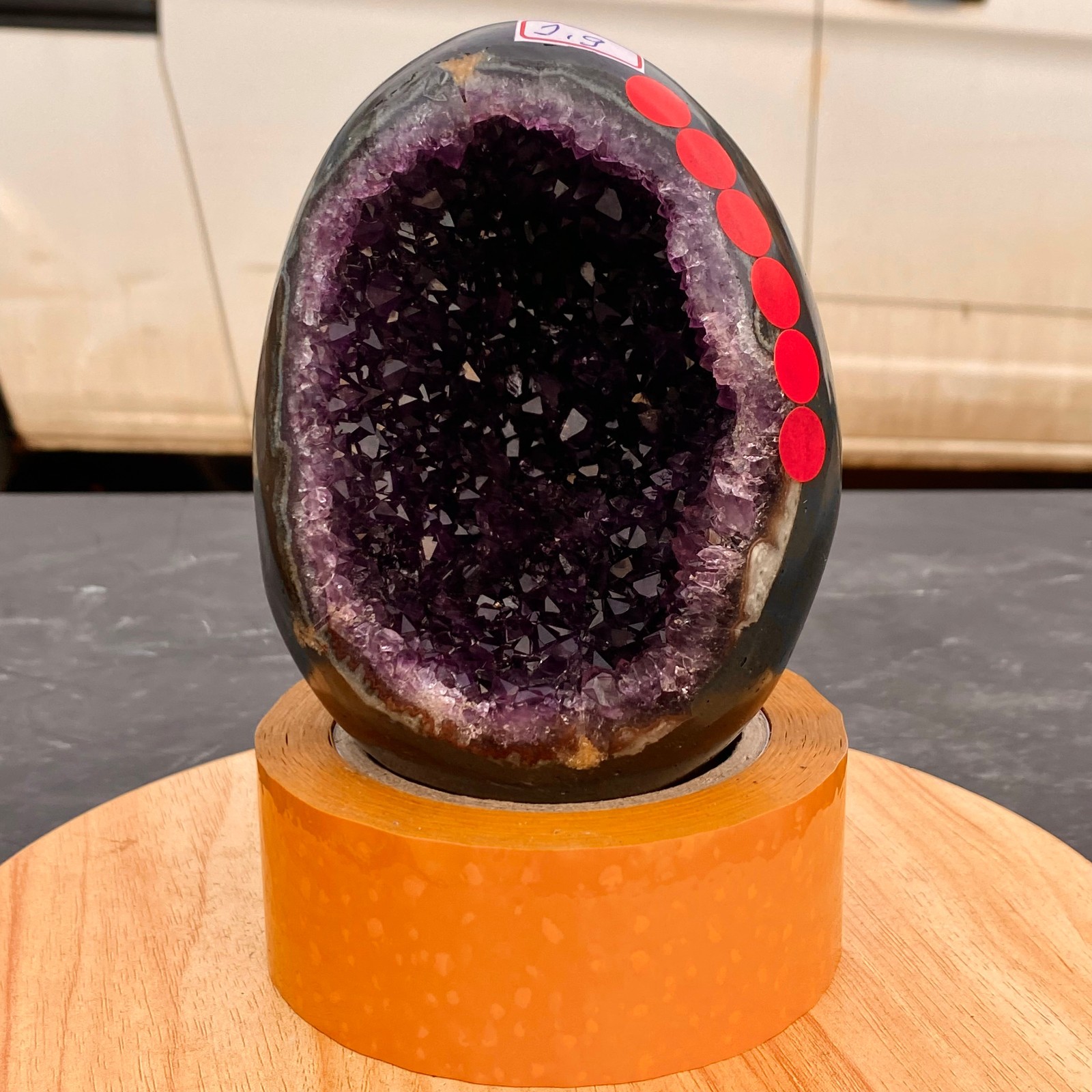 4.2LB Natural amethyst Dinosaur egg Quartz Crystal specimen healing