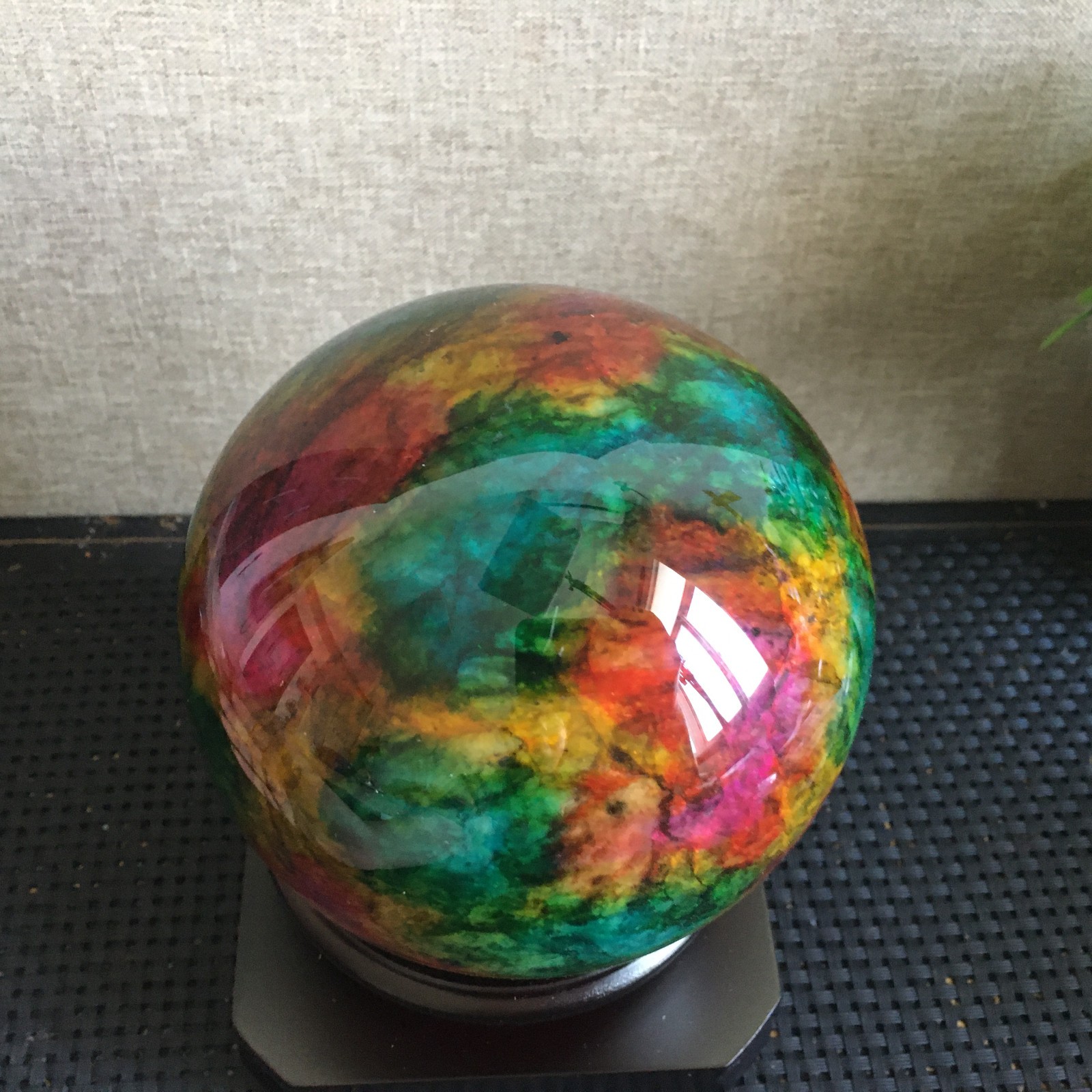 1536g “Seven Colors Jade” crystal sphere specimen -Taiwan China B04