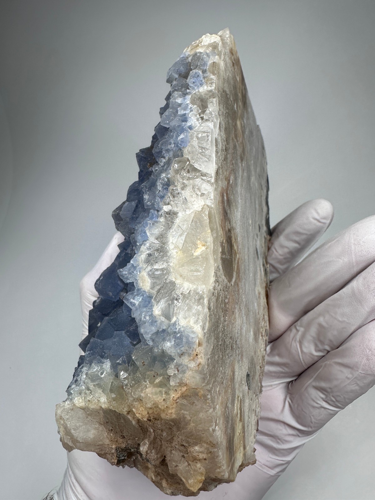 LARGE GEMMY Blue Fluorite & Quartz Crystal Specimen__Bingham , New Mexico