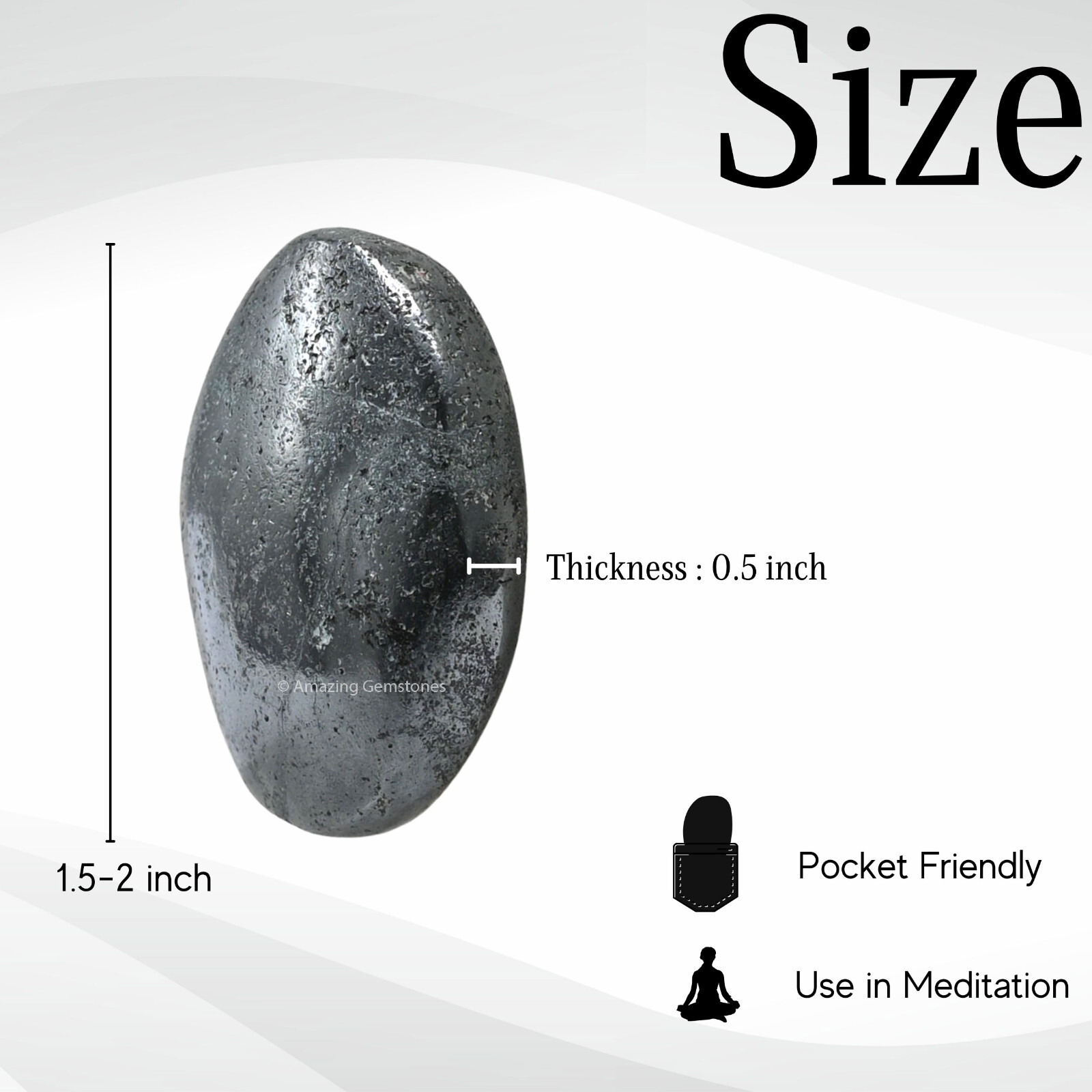 Hematite Crystal Palm Stone
