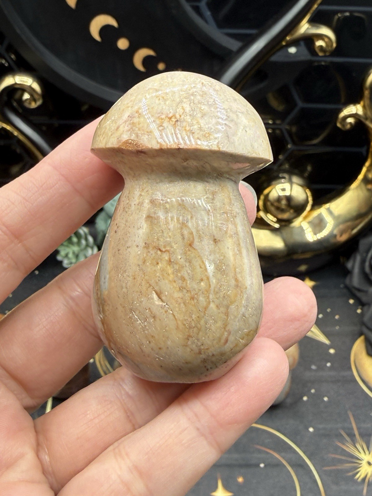 Natural Polychrome Jasper Mushrooms Carvings Free shipping