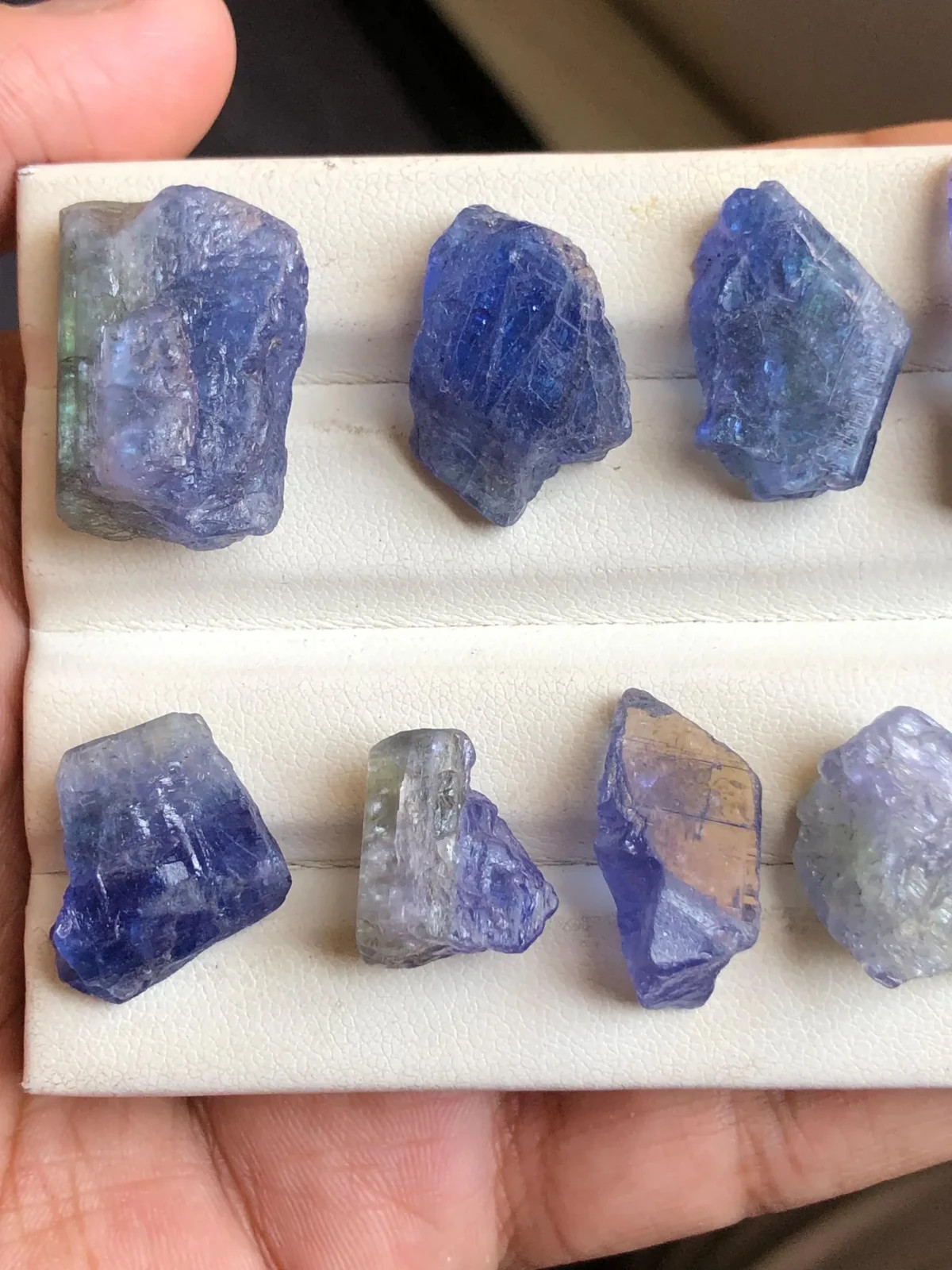 Natural Bi-Color Tanzanite Rough Specimen, AAA Unheated Healing Crystal. Tz#61