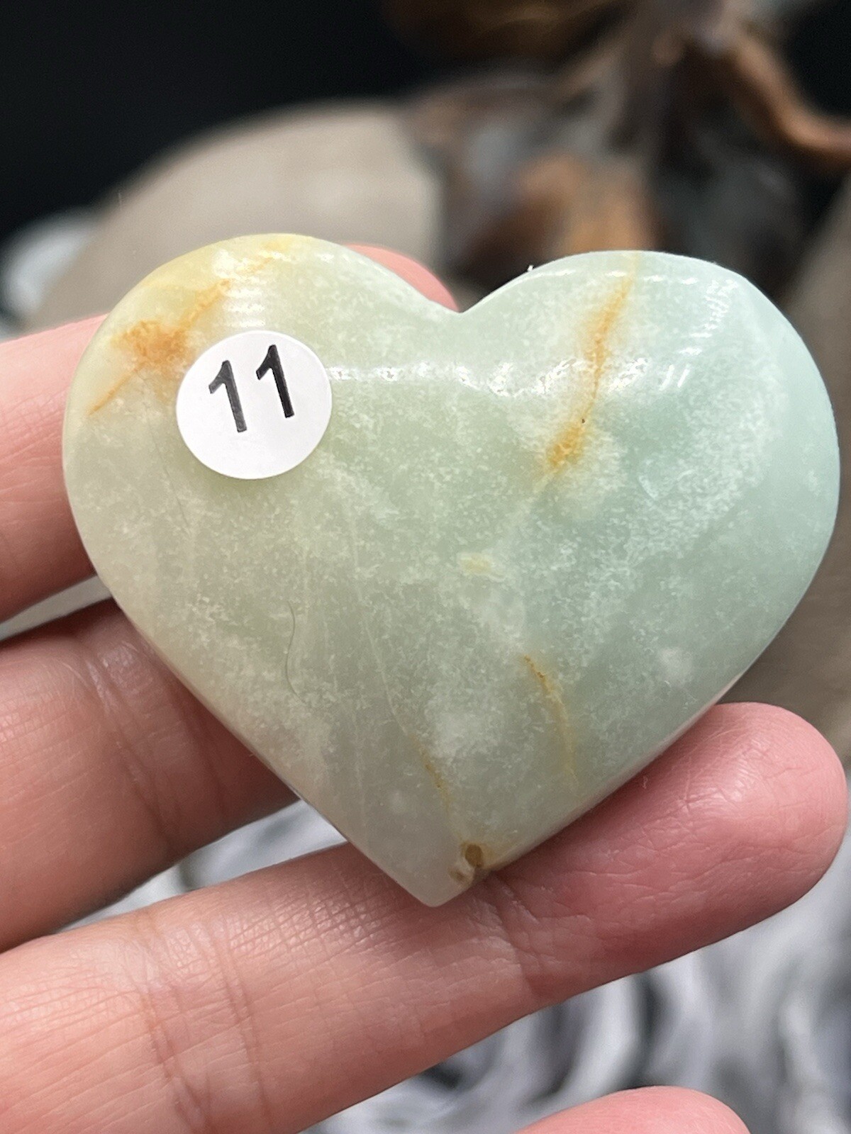 Natural Caribbean Calcite Carved Hearts Beautiful colors Free ship & gift