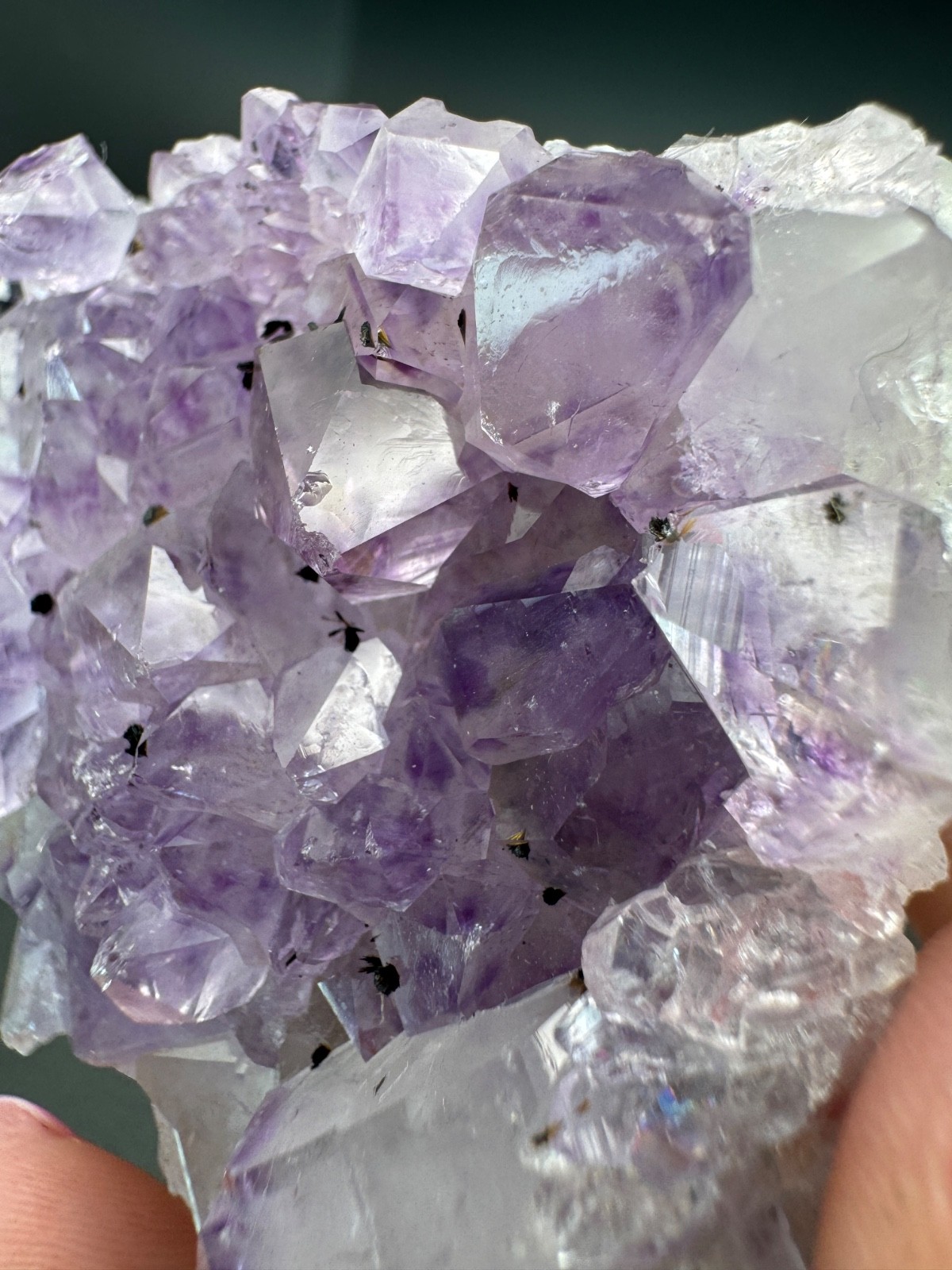 6857 Amethyst Cluster with Goethite Inclusions Brazil 60g