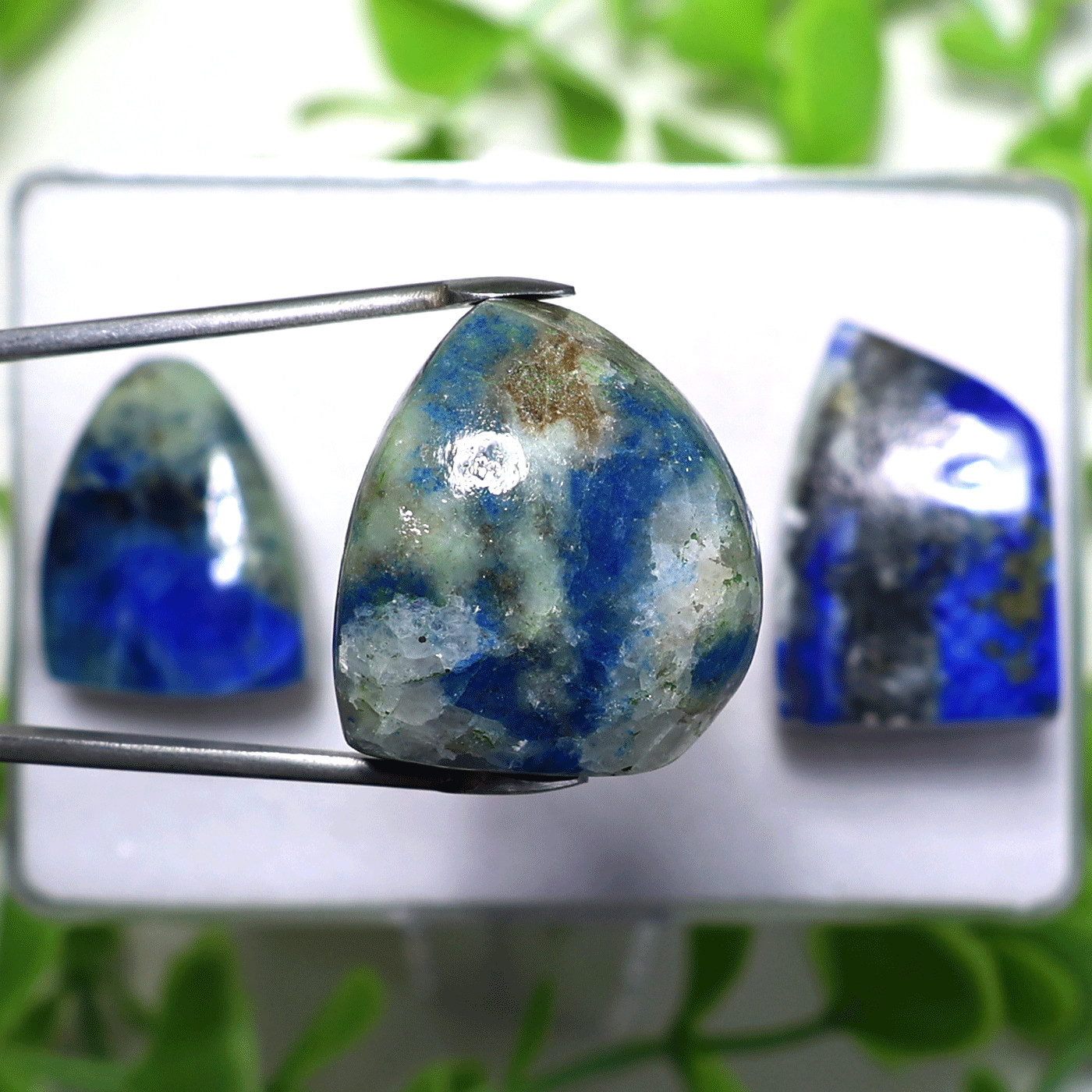 Natural Afghanite 3 Piece Set • Polished Freeform Collectors Crystal Palm Stones