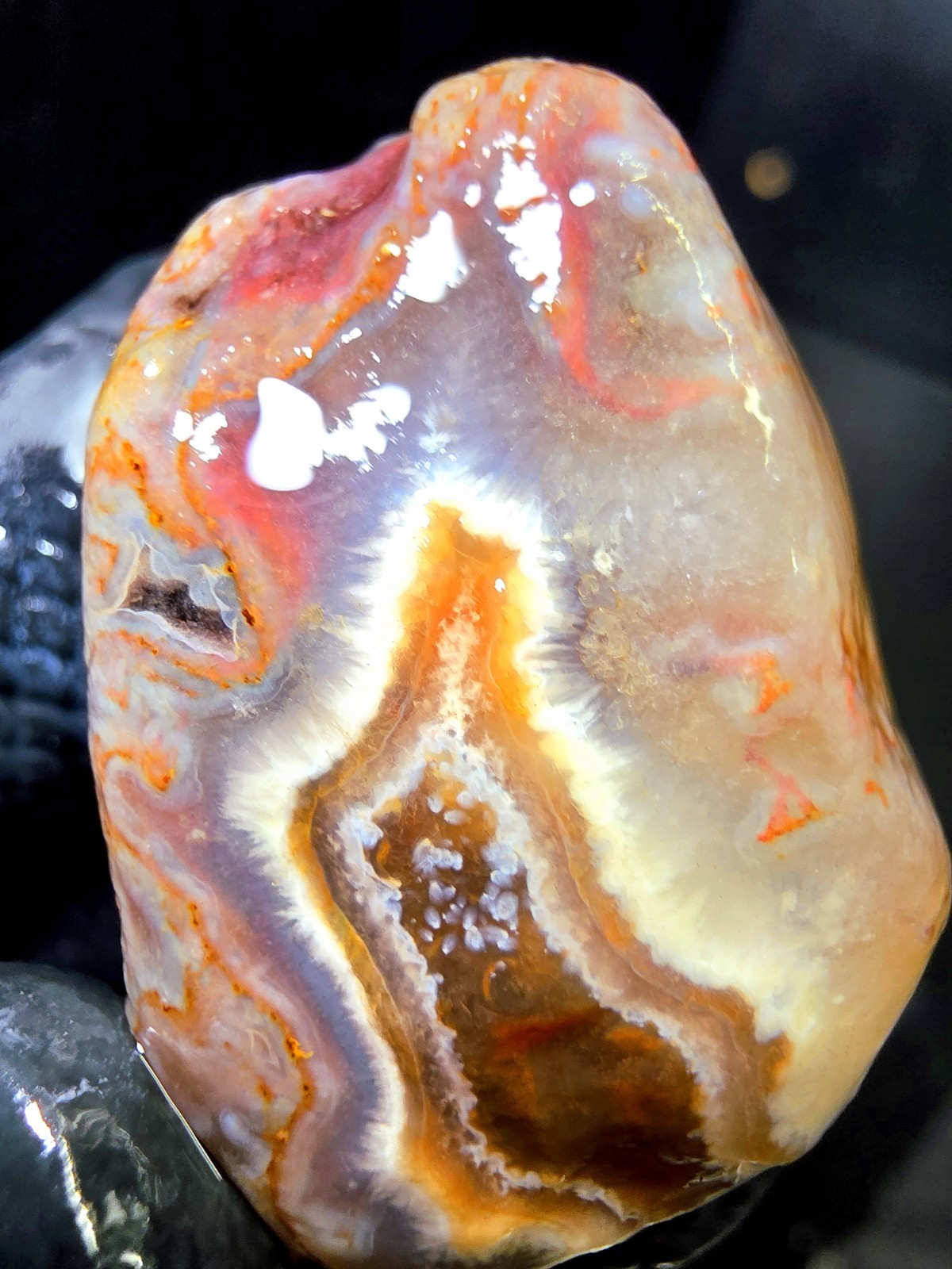 Lake Superior Fragmented Membrane Agate In Blue Chalcedony & Amethyst Quartz 1oz