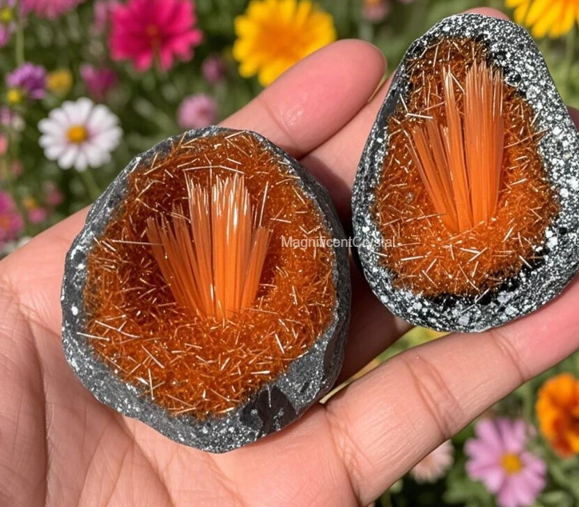 4PCS/Set Natural Quartz Crystal Specimen Goethite Copper Ore Display Home Decor