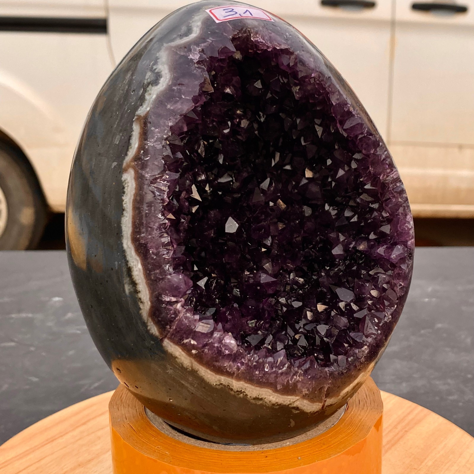 6.83LB Large Natural amethyst Dinosaur egg Quartz Crystal specimen healing