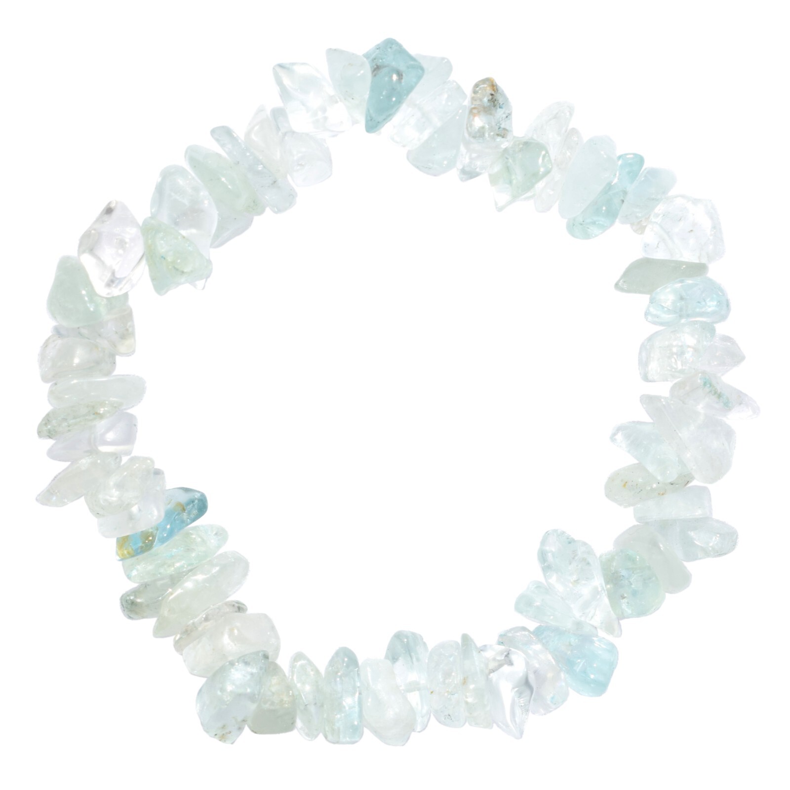 Premium AAA Grade CHARGED Natural Aquamarine Crystal Chip Stretchy Bracelet!