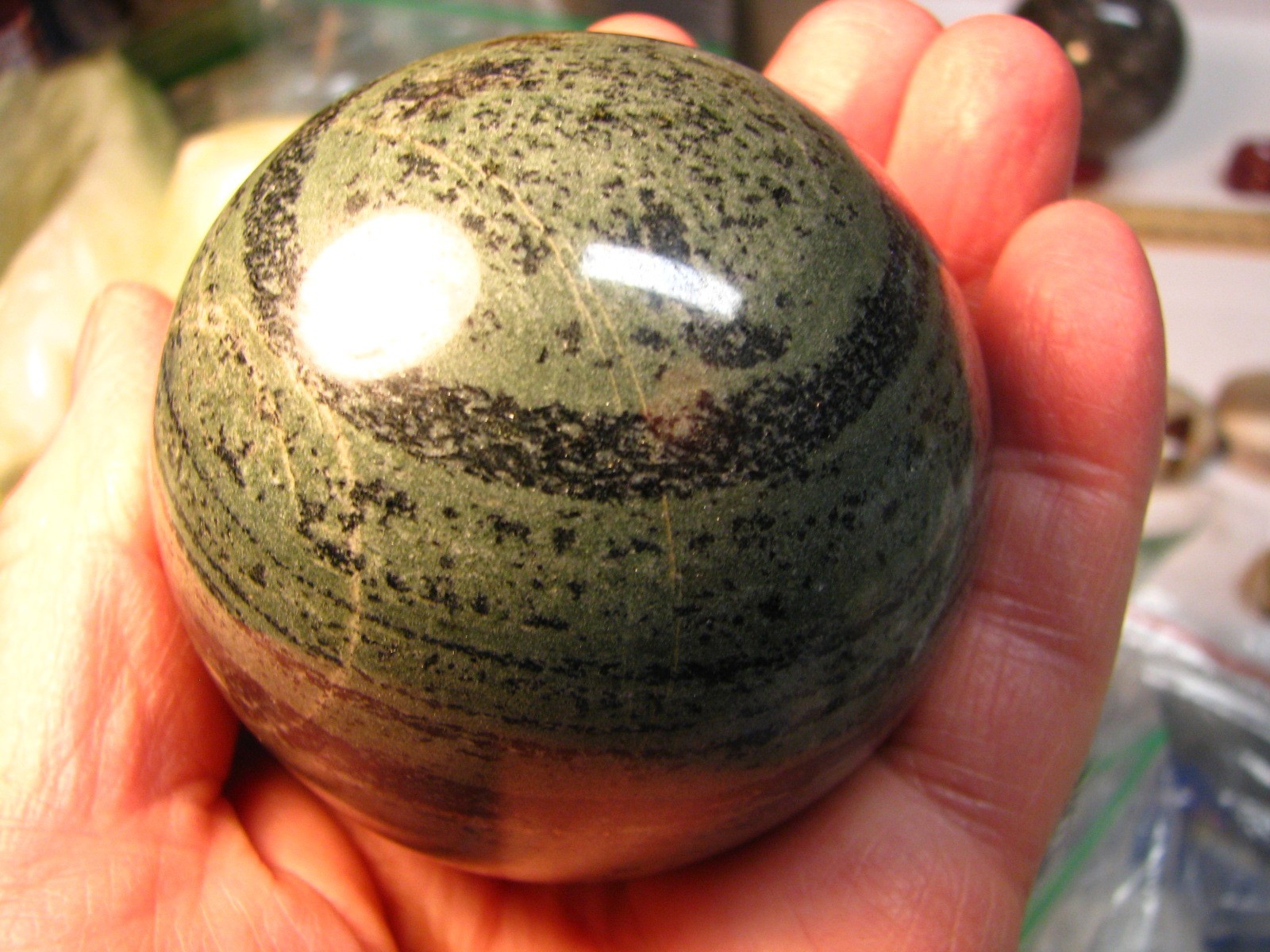 2.97lbs 3 SPHERES 1.1lb VERDE ANDEER 1lb SMOKY QUARTZ YOOPER W/STANDS BRAZIL#328