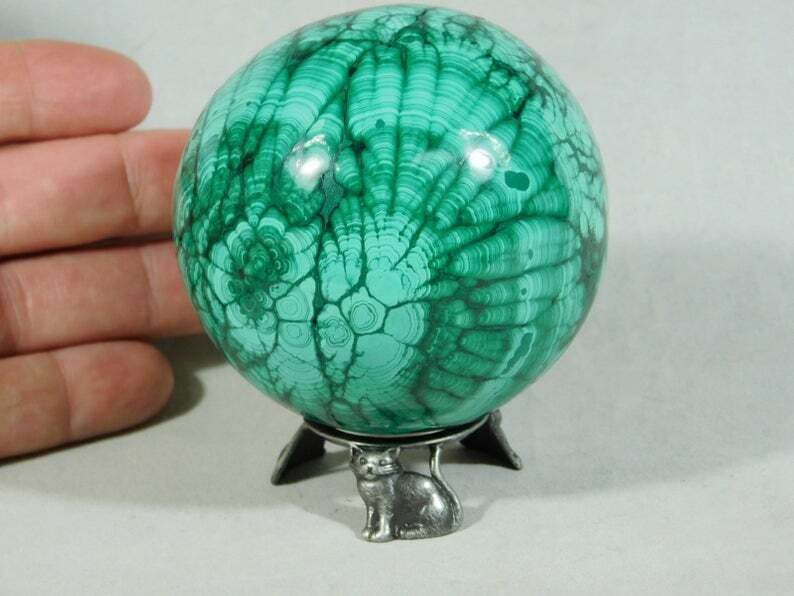 Sphere Display Stand Small Size CAT Design Silver Color
