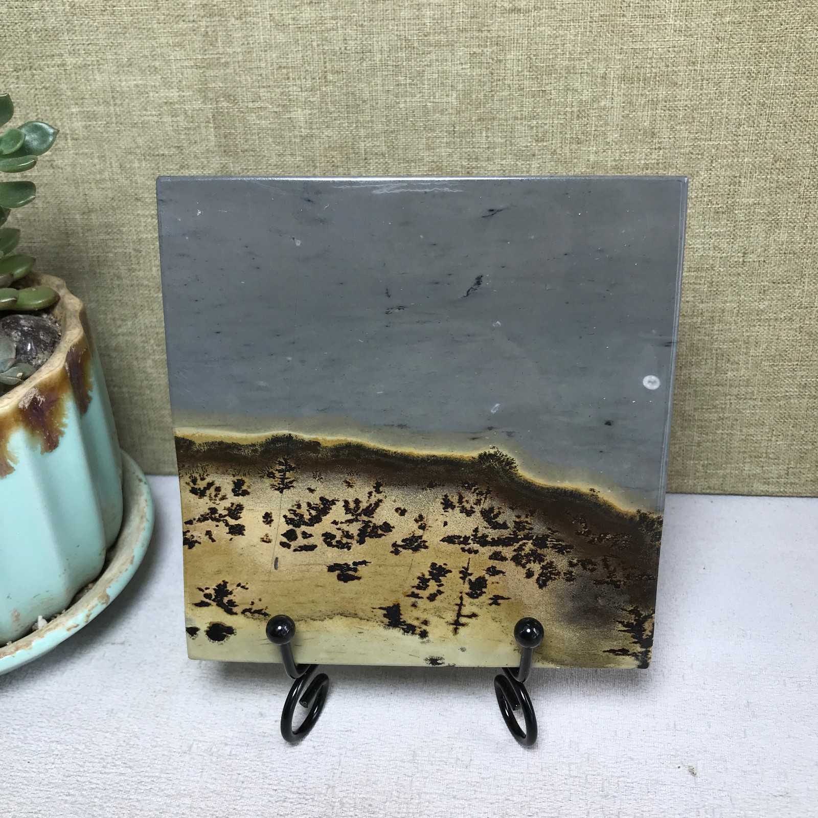 Natural Chinese painting stone crystal ornaments for home decoration 202g A5361