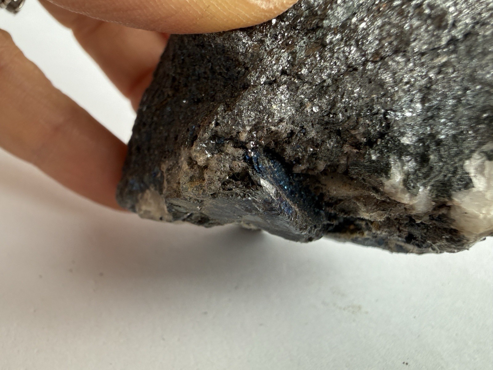 Iridescent Bornite Peacock Ore Mineral Specimen 264g Metallic Blue Rock Quartz