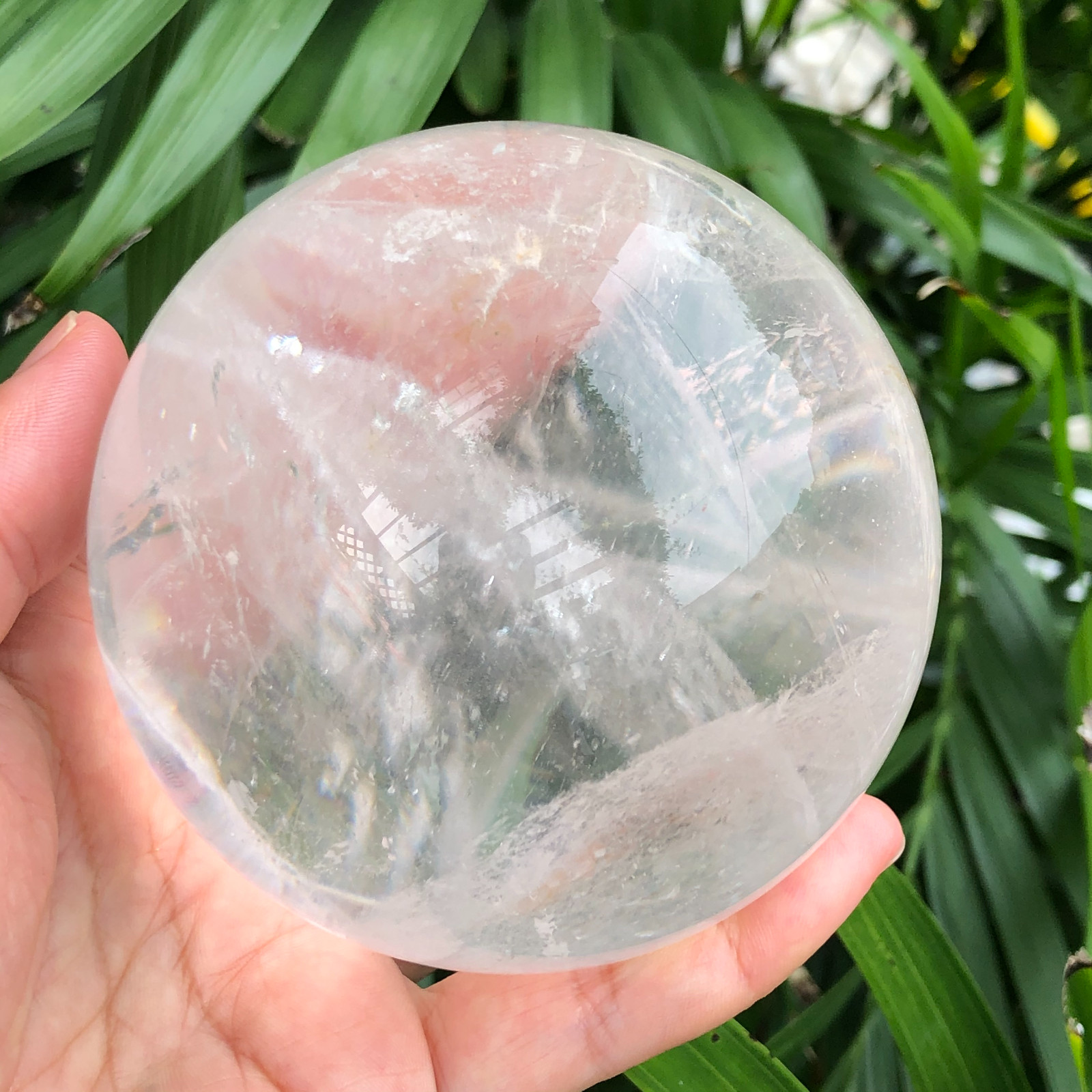 858g white crystal transparent quartz crystal ball Reiki repair 141