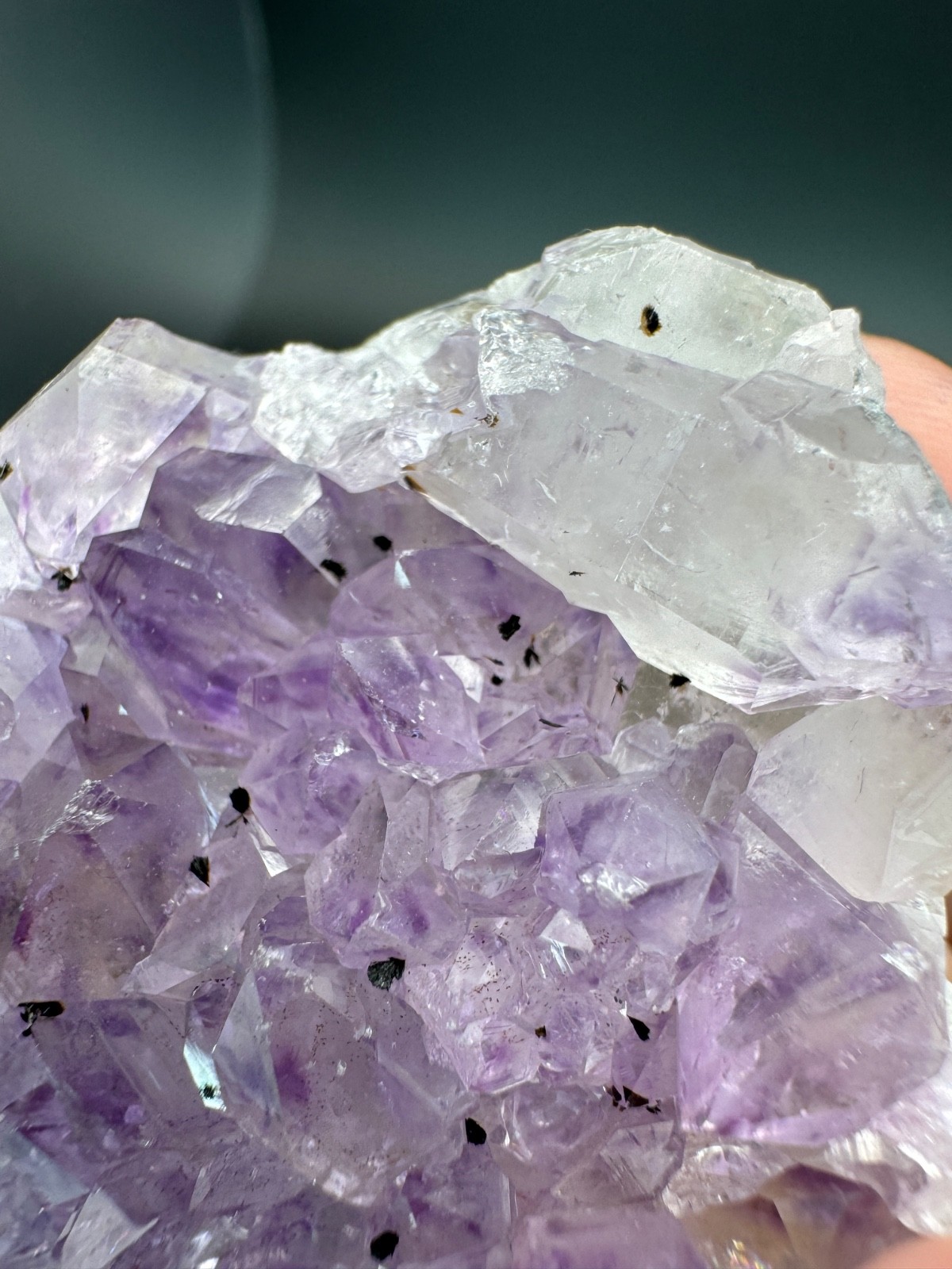 6857 Amethyst Cluster with Goethite Inclusions Brazil 60g
