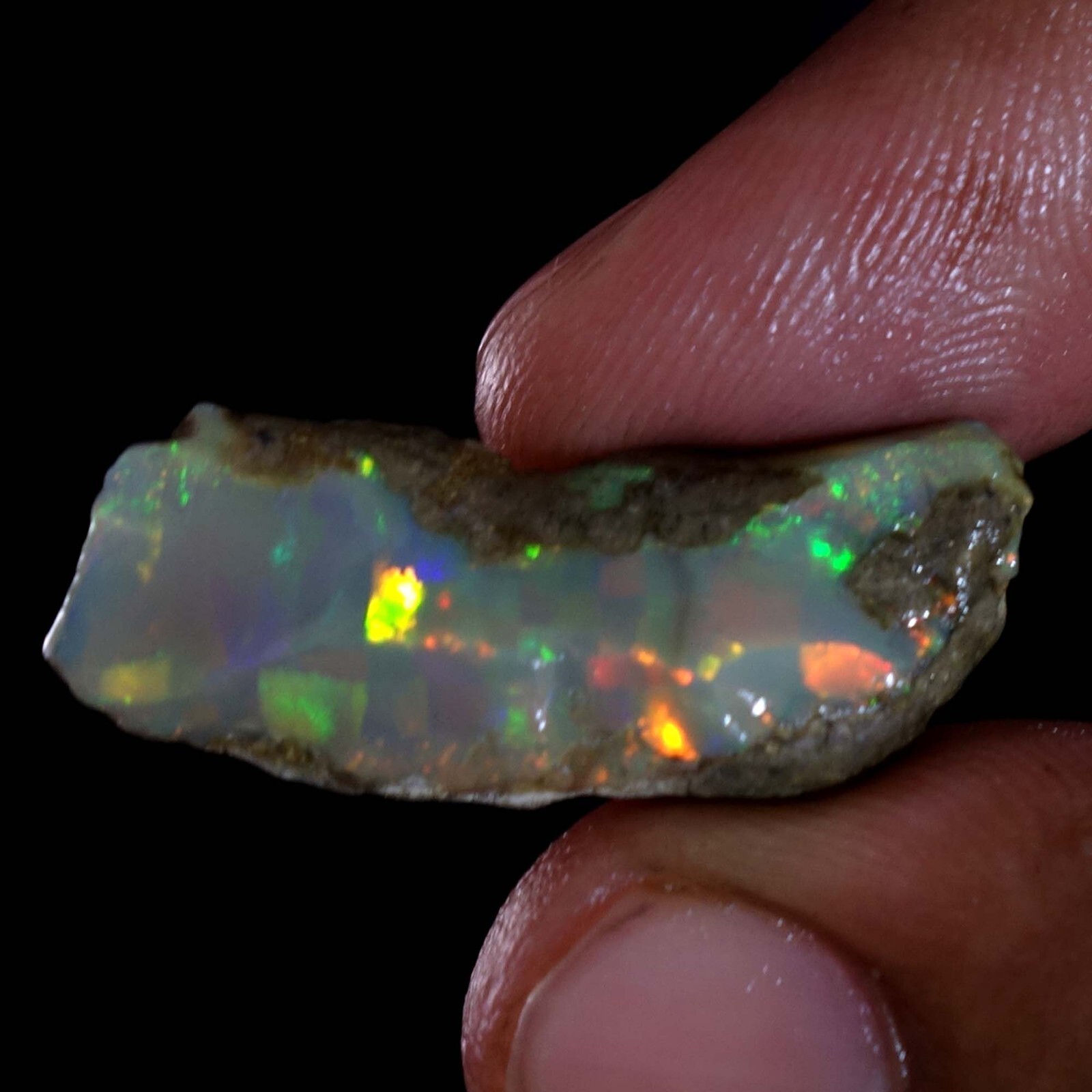 16.00 Ct Amazing Ethiopian “Play-Of-Color” Fire Opal Rough 100% Natural Gemstone
